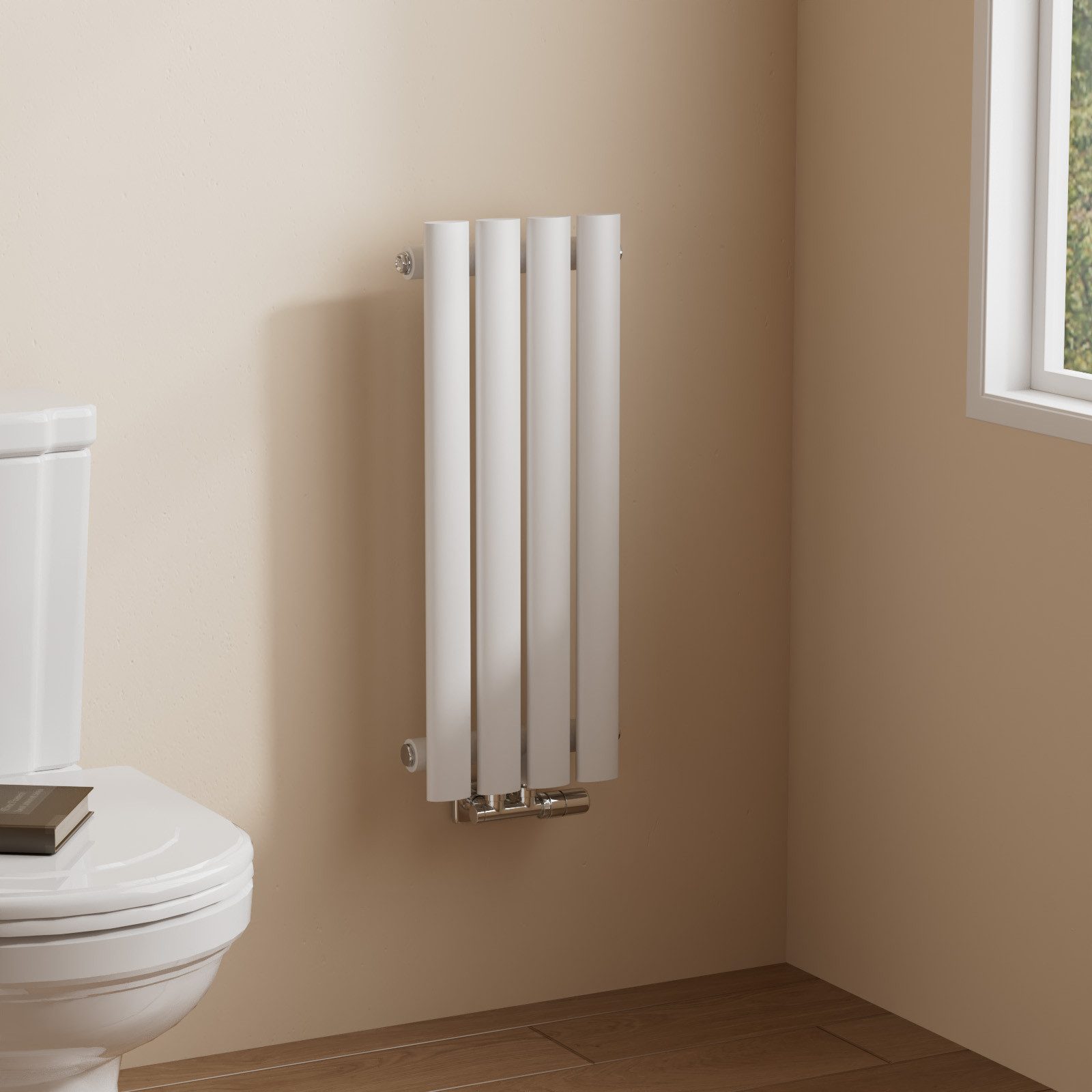 EMKE Designheizkörper Oval Paneelheizkörper Schwarz/Weiß Breite: 24cm, Höhe günstig online kaufen