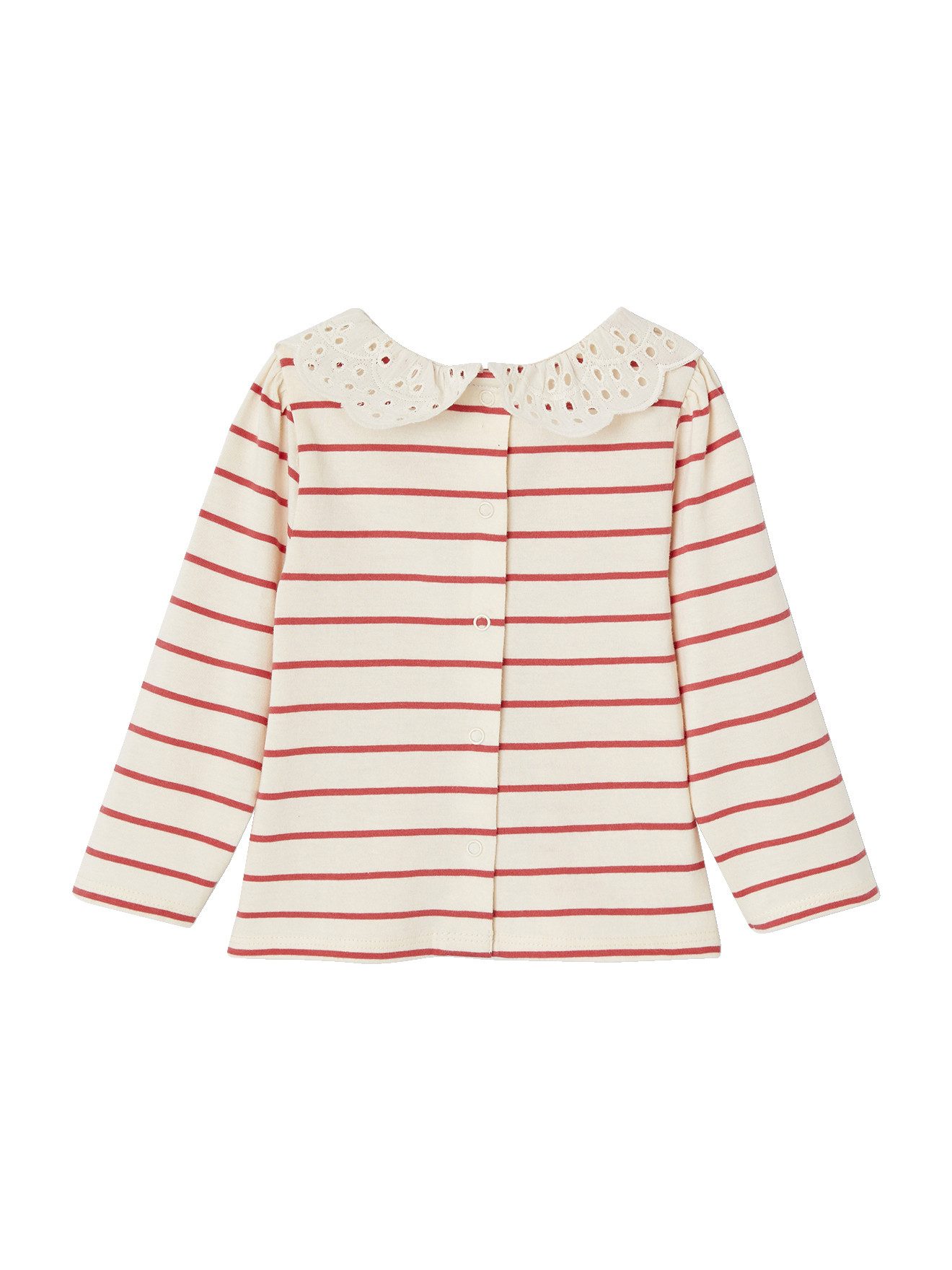 vertbaudet Langarmshirt Baby Shirt mit besticktem Kragen Kragen mit Stickerei