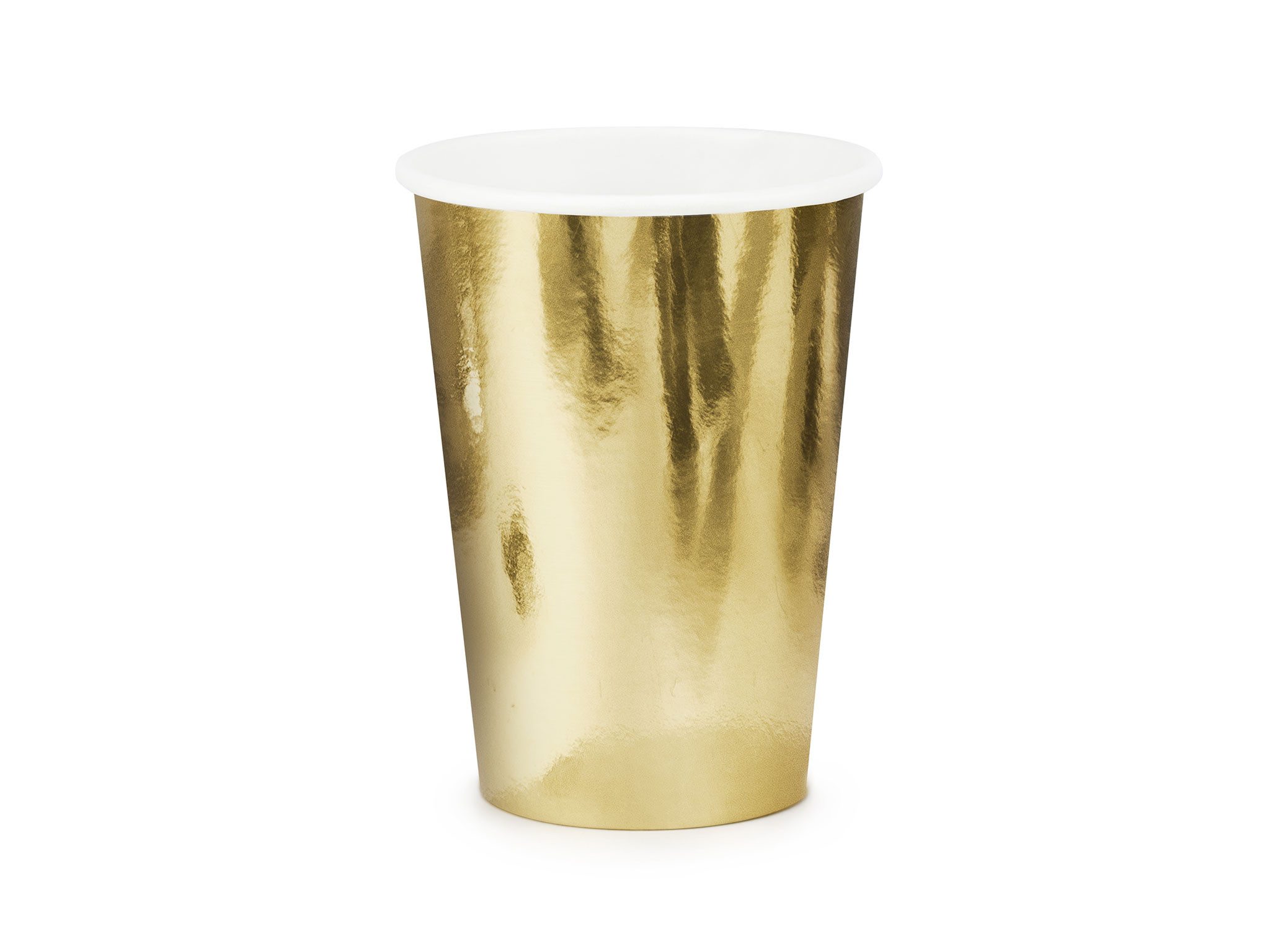 partydeco Кружки, Papier, Pappbecher 220ml Einweg 6er Set Gold