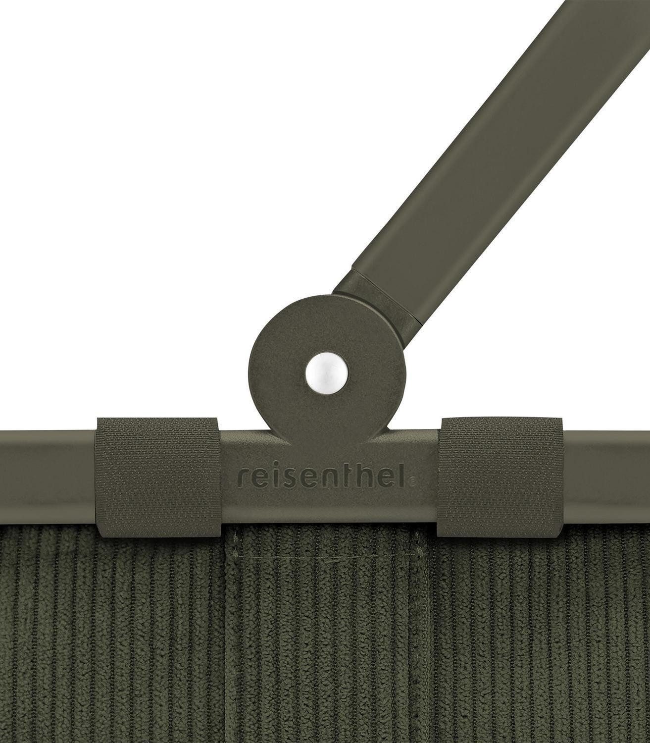 REISENTHEL® Einkaufskorb CARRYBAG XS, Dunkelgrün, Cordoptik, Polyester, 5 l, Aluminium, Faltbar, mit Griff, Wasserabweisend