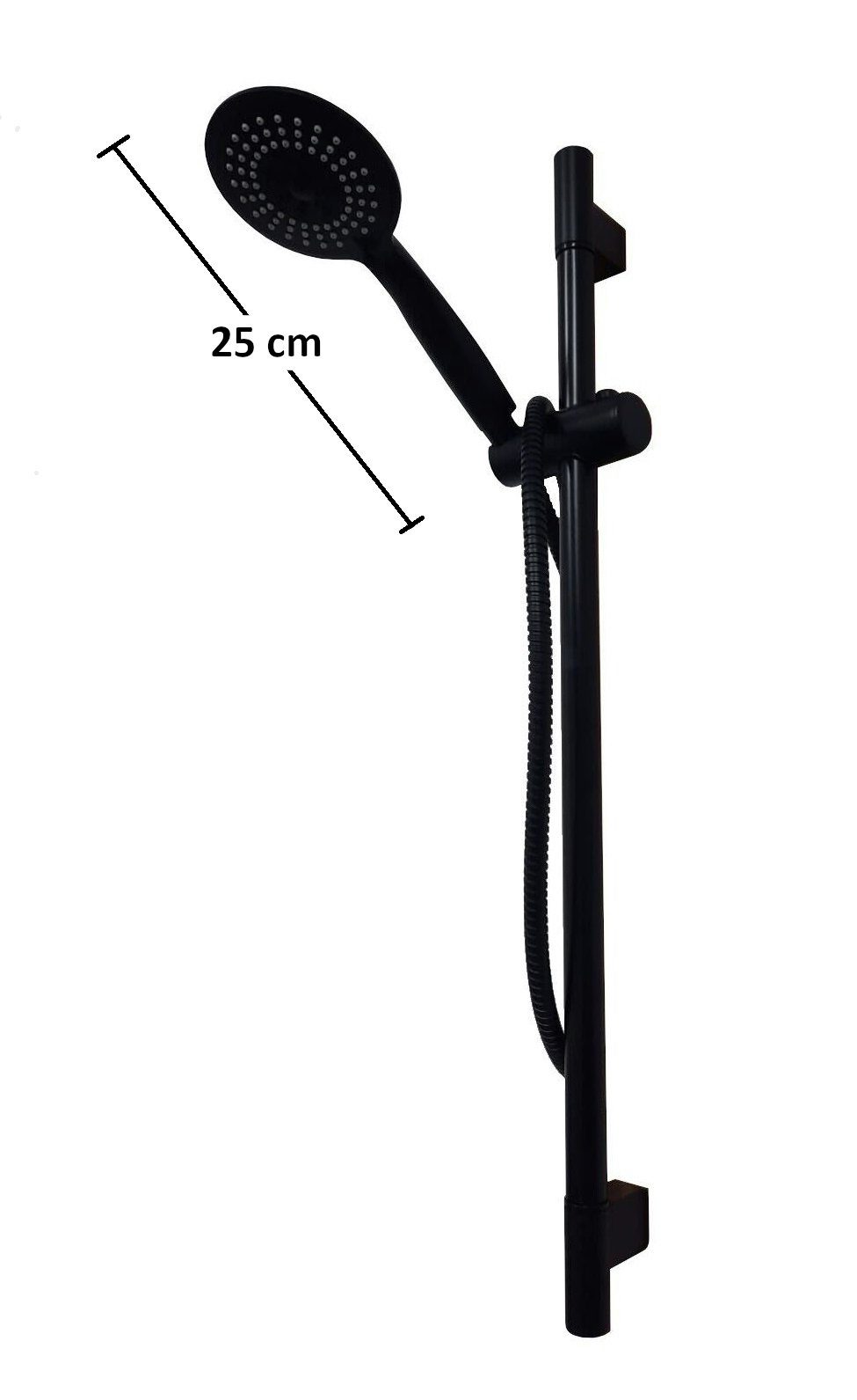Provance Duschbrause Duschgarnitur mit 5 Funktionen inkl. Halterung Schwarz 1/2"
