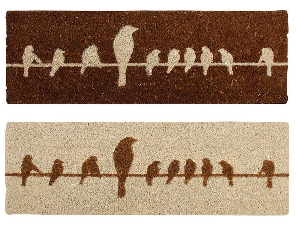 Fußmatte, esschert design, Schmutzfangmatte mit Motiv Vögel auf Draht, 75 x 25 cm