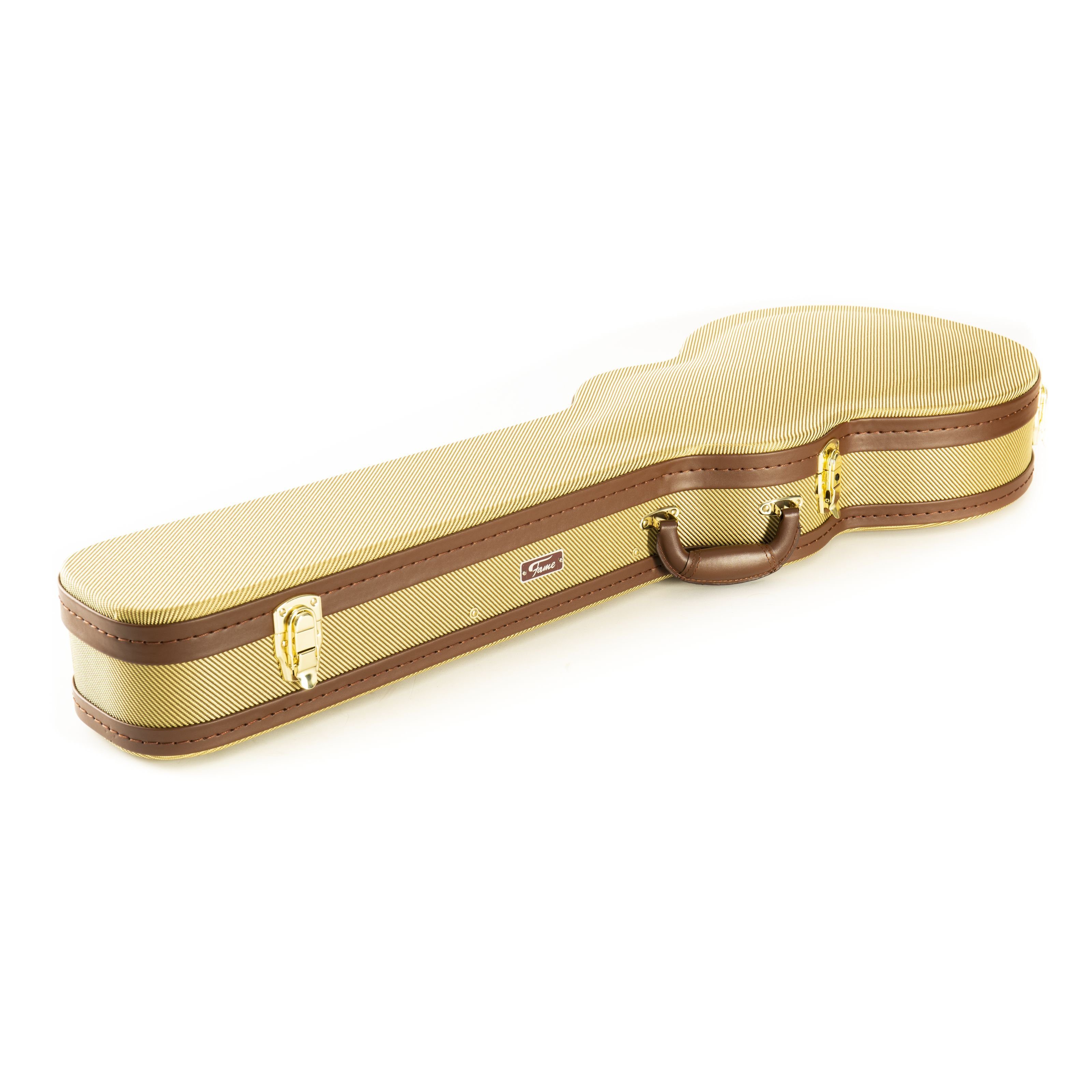 FAME E-Gitarren-Koffer, Gitarrenkoffer, Fifties Tweed Look, Tweed Case Single Cut