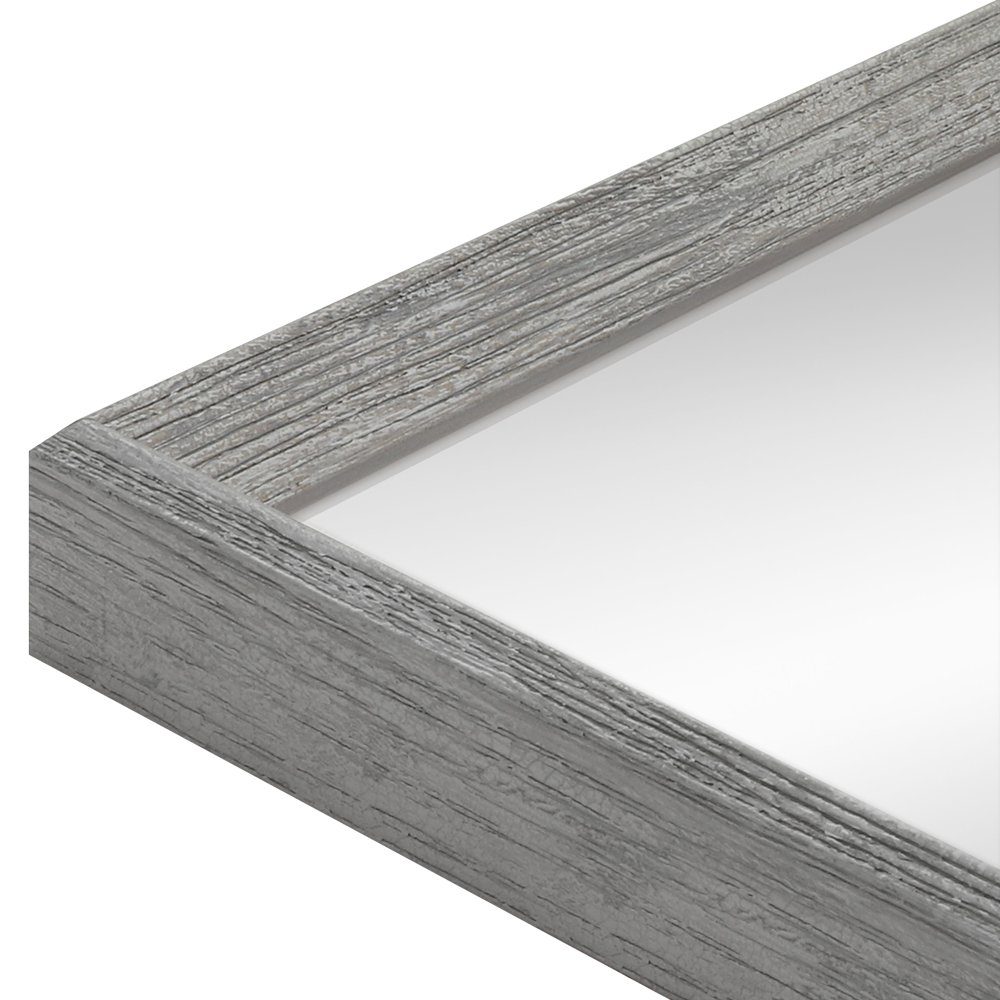 WANDStyle Wandspiegel H790, Grau, aus Massivholz im Vintage Stil