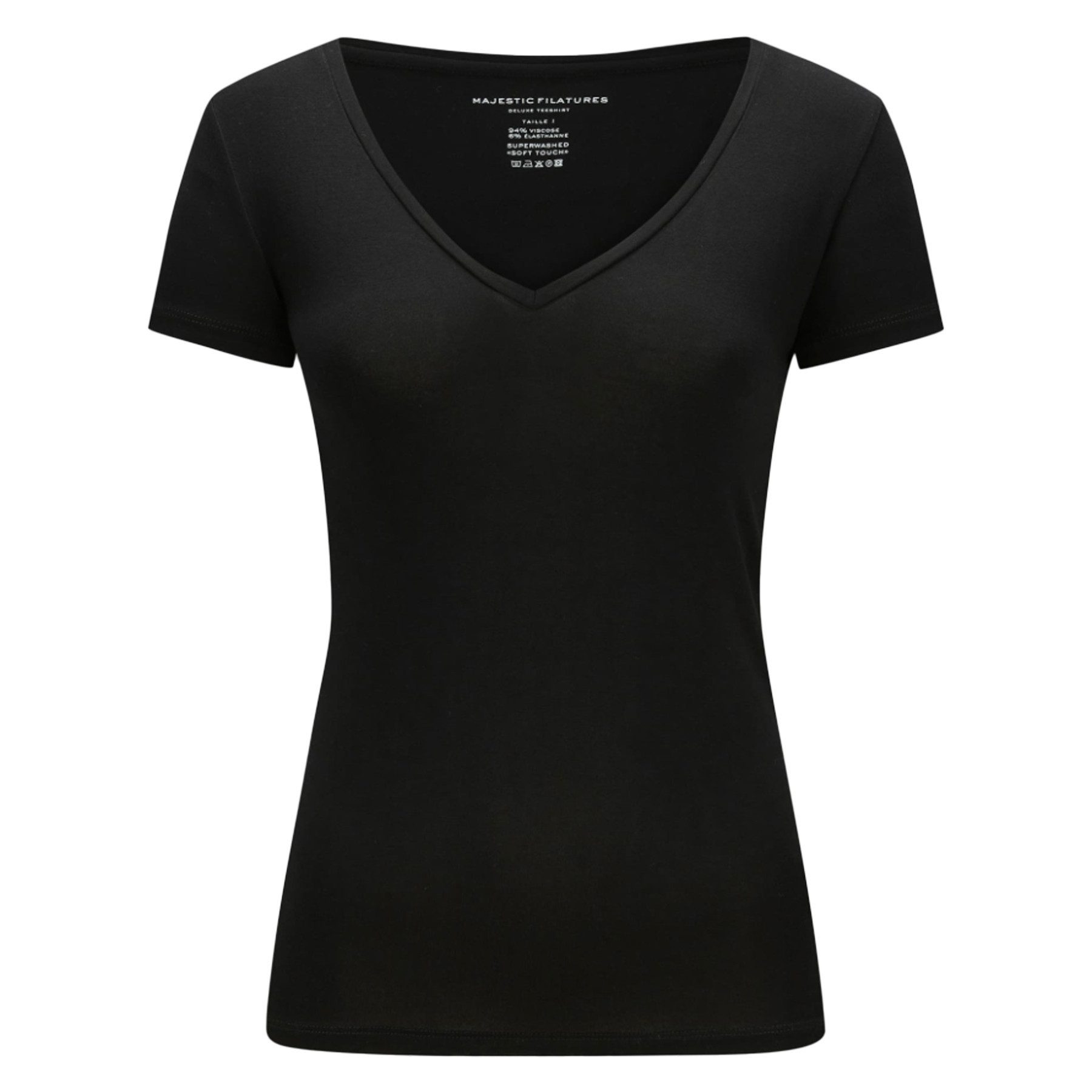 MAJESTIC FILATURES T-Shirt MAJESTIC FILATURES T-Shirt aus Viskose - Noir