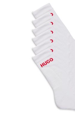 HUGO Socken 6P QS RIB LOGO CC (Packung, 6er Pack) mit eingestricktem HUGO Logo