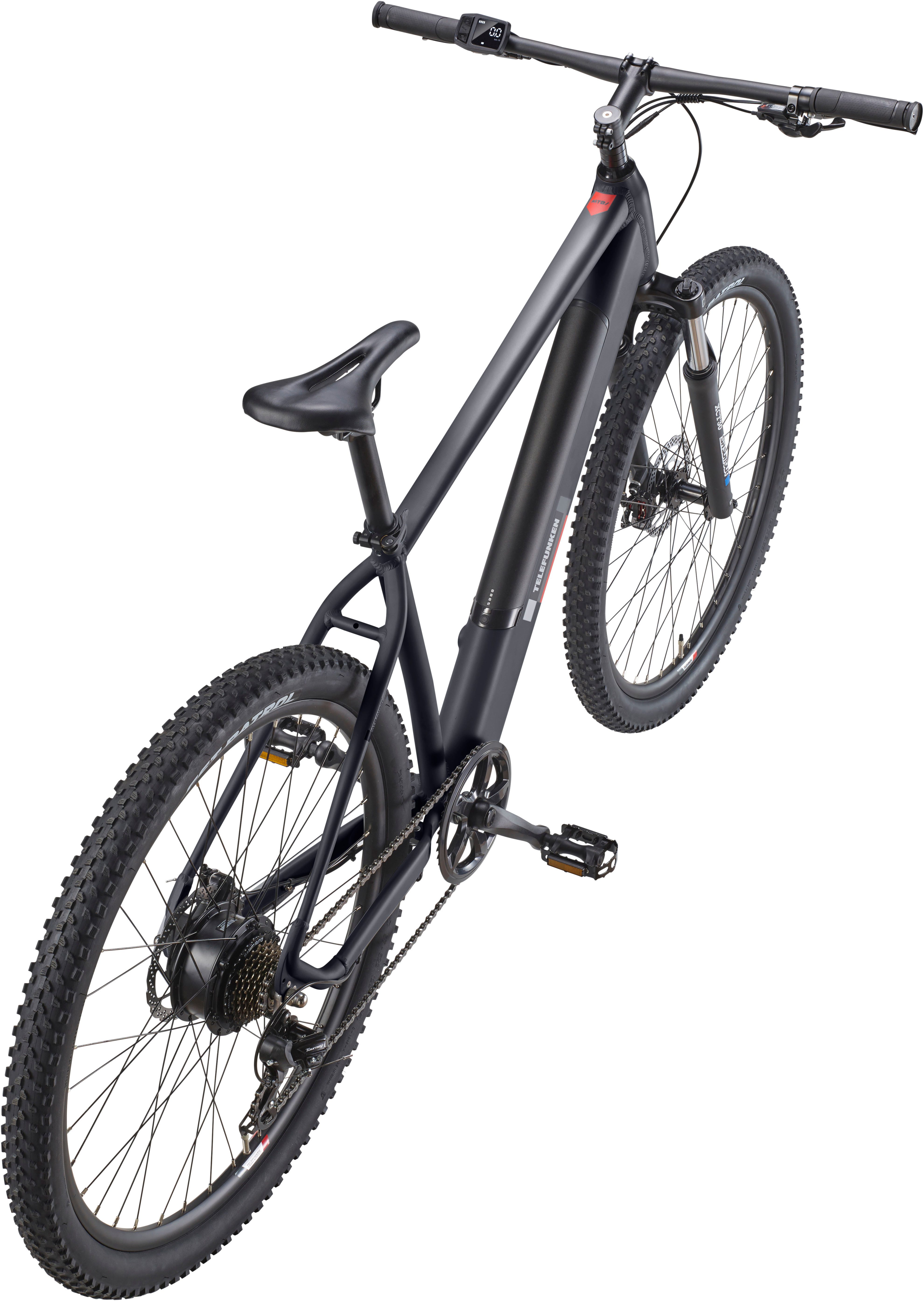 Telefunken E-Bike Mountainbike Aufsteiger M921, 7 Gang Shimano, Kettenschaltung, Heckmotor, 468 Wh, (29 Zoll, Scheibenbremsen), Pedelec, Elektrofahrrad für Damen u. Herren, MTB
