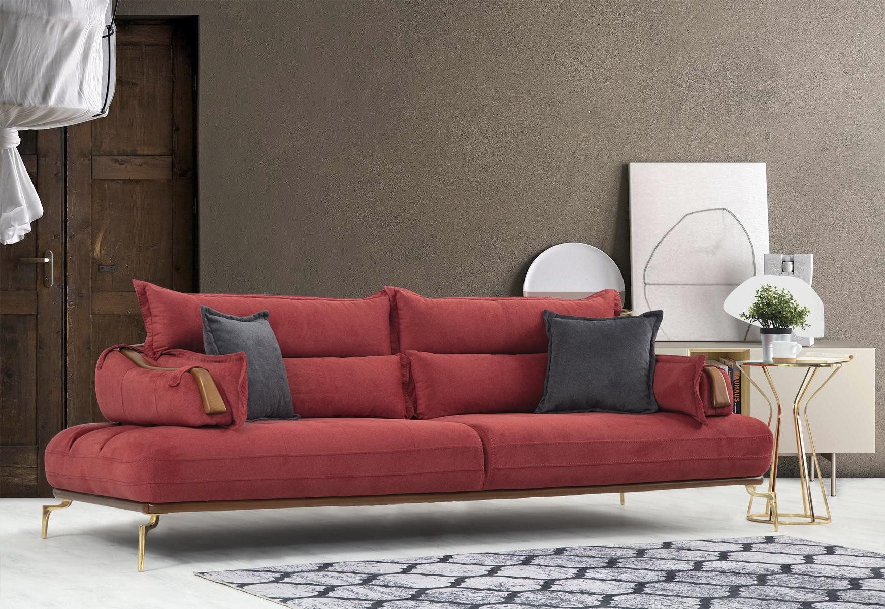 3-Sitzer Hochwertiges Dreisitzer-Sofa in modernem Design aus Holz