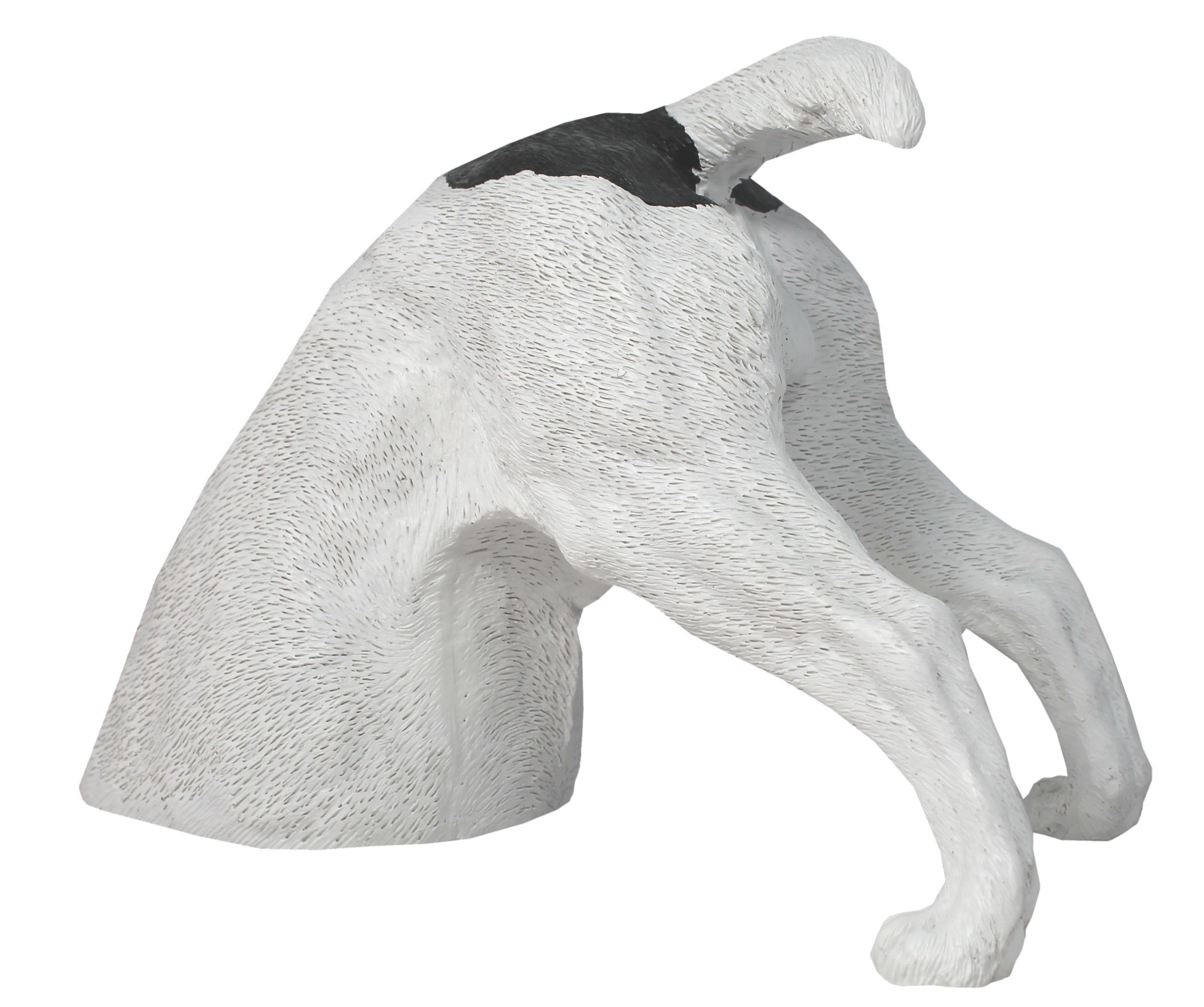 colourliving Tierfigur Gartenfigur Jack Russell Terrier grabend – Witzige Tierfigur, Handbemalt, Wetterfest, witzige Gartendeko