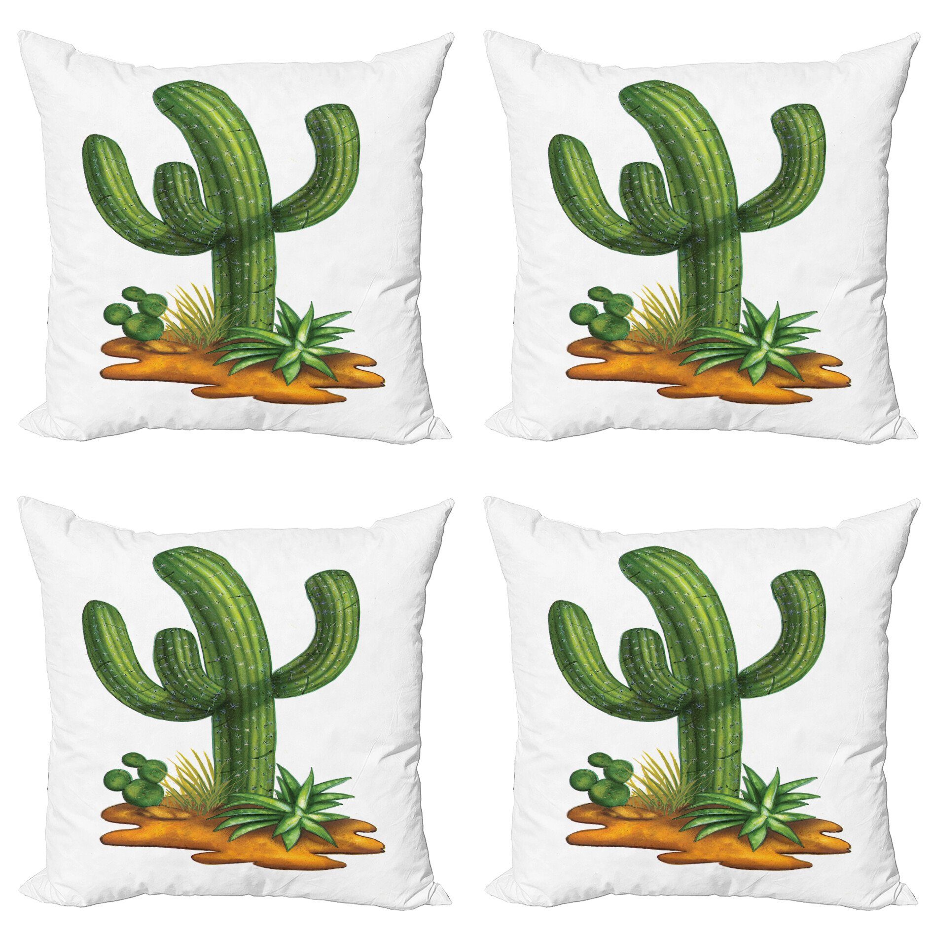 Kissenbezüge Kaktus Abakuhaus Modern Digitaldruck, Saguaro Trockenlandschaft (4 Stück), Accent Doppelseitiger