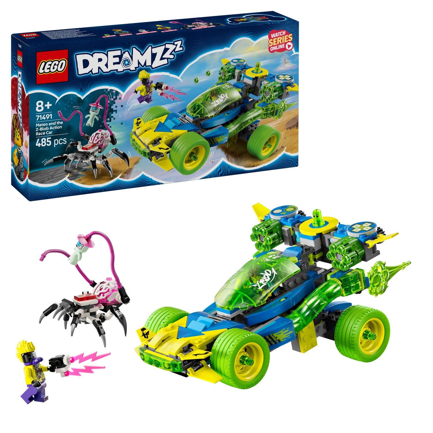 LEGO® DREAMZzz™ Mateo mit dem Z-Blob Action-Rennwagen Konstruktionsspielsteine, (Mateo mit dem Z-Blob Action-Rennwagen, Klemmbausteine), Made in Europe