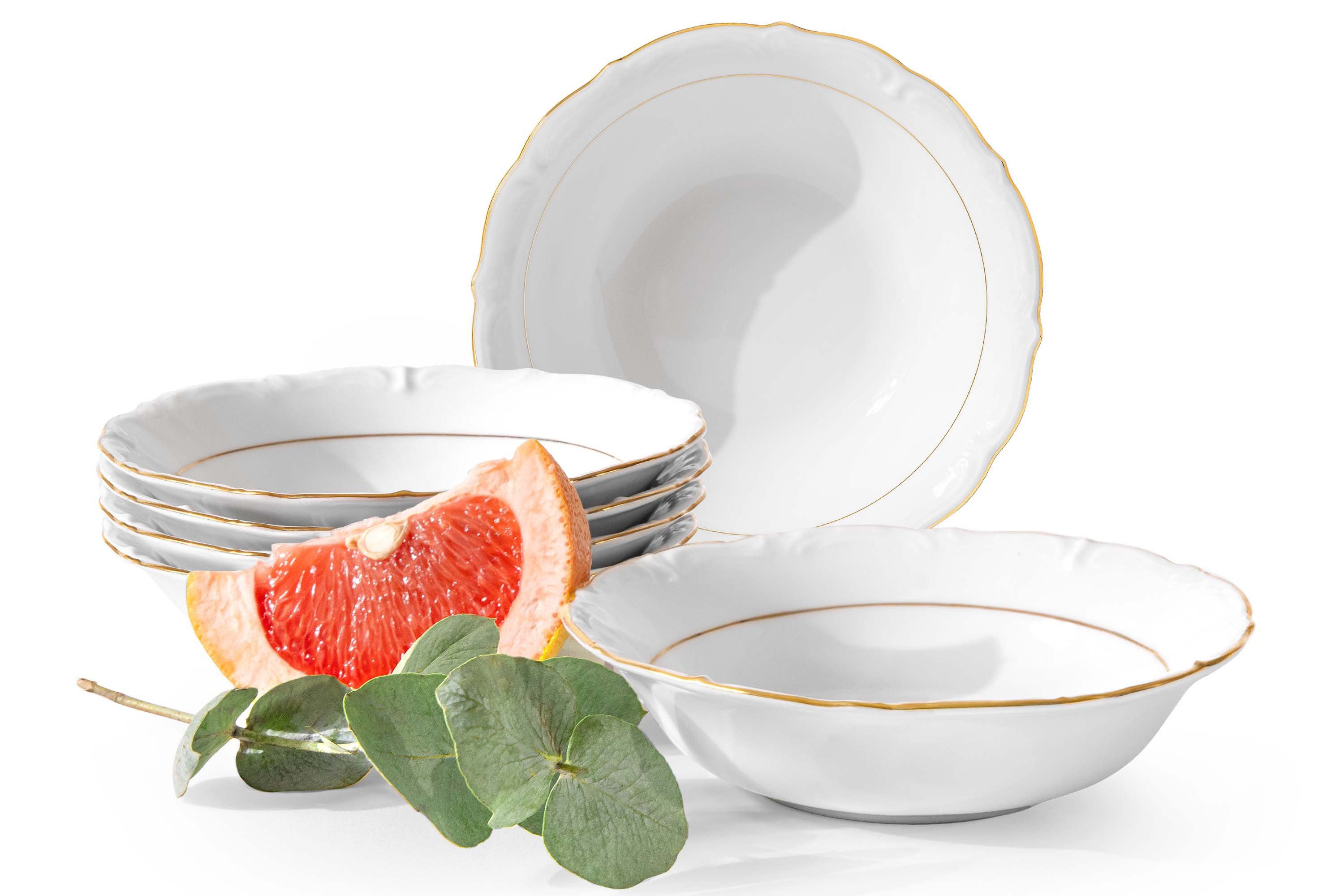 KONSIMO® Schüssel CHODZIEZ MARIA TERESA Salatschüssel-Set, Servierschale, Porzellan, Hochwertiges Premium-Porzellan, Handdekoration in echtem Gold