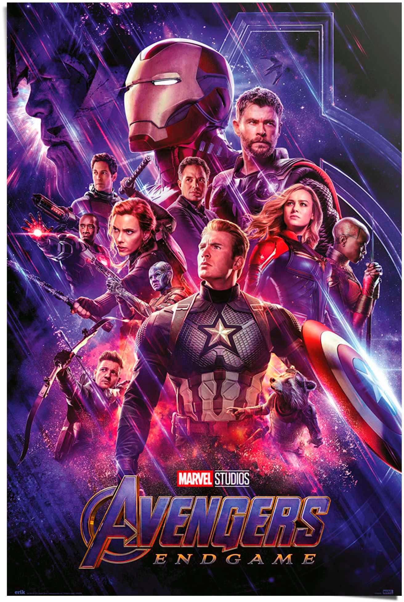 endgame Marvel Reinders! Avengers sheet Poster one -