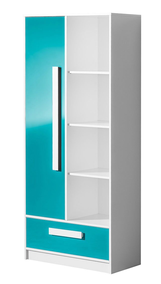 der Bücherregal Guliver, weiß weiß 1 glänzend wählbar Frontfarbe Farbe 80cm Korpus Feldmann-Wohnen Griffe & Schubkasten