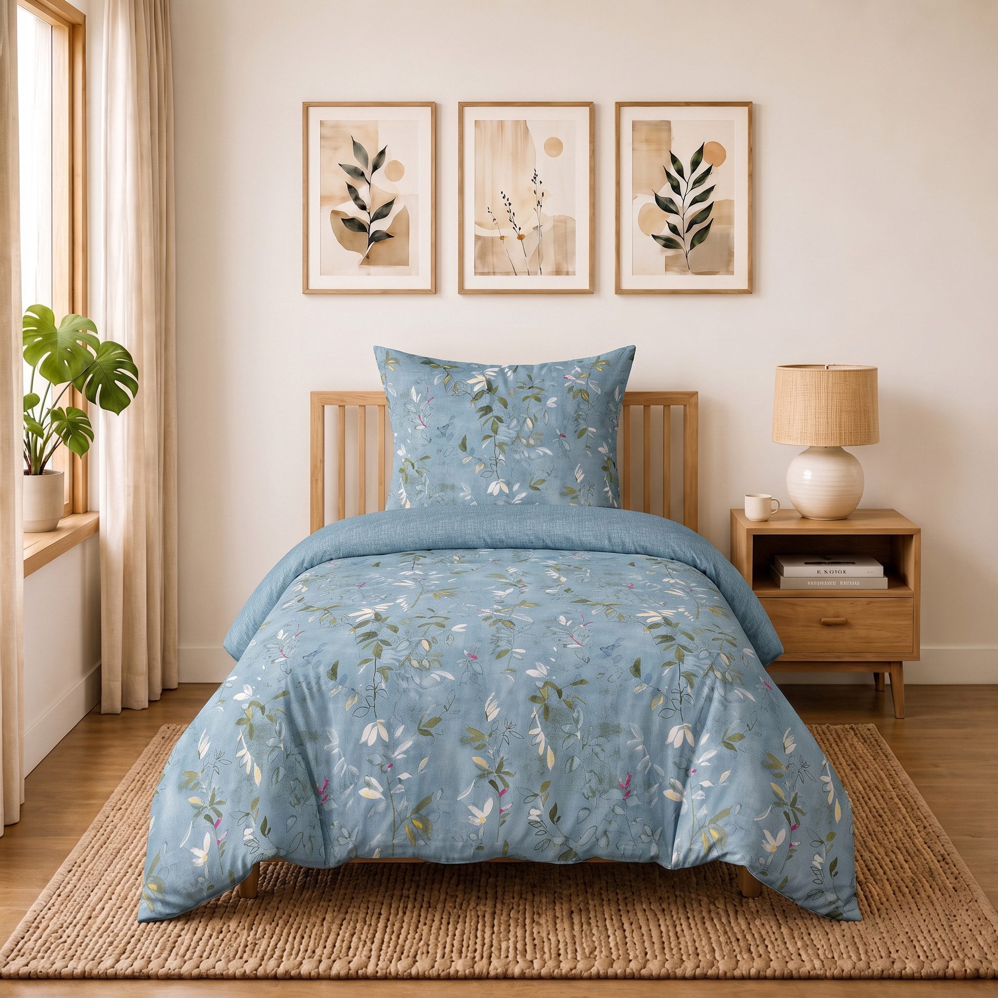 Buymax Bettwäsche Orville Wendebettwäsche sets für Einzel- und Doppelbetten, Polycotton, 2 teilig, Bettbezug-Set 135x200 cm Reißverschluss, 60% Baumwolle, 40% Polyester