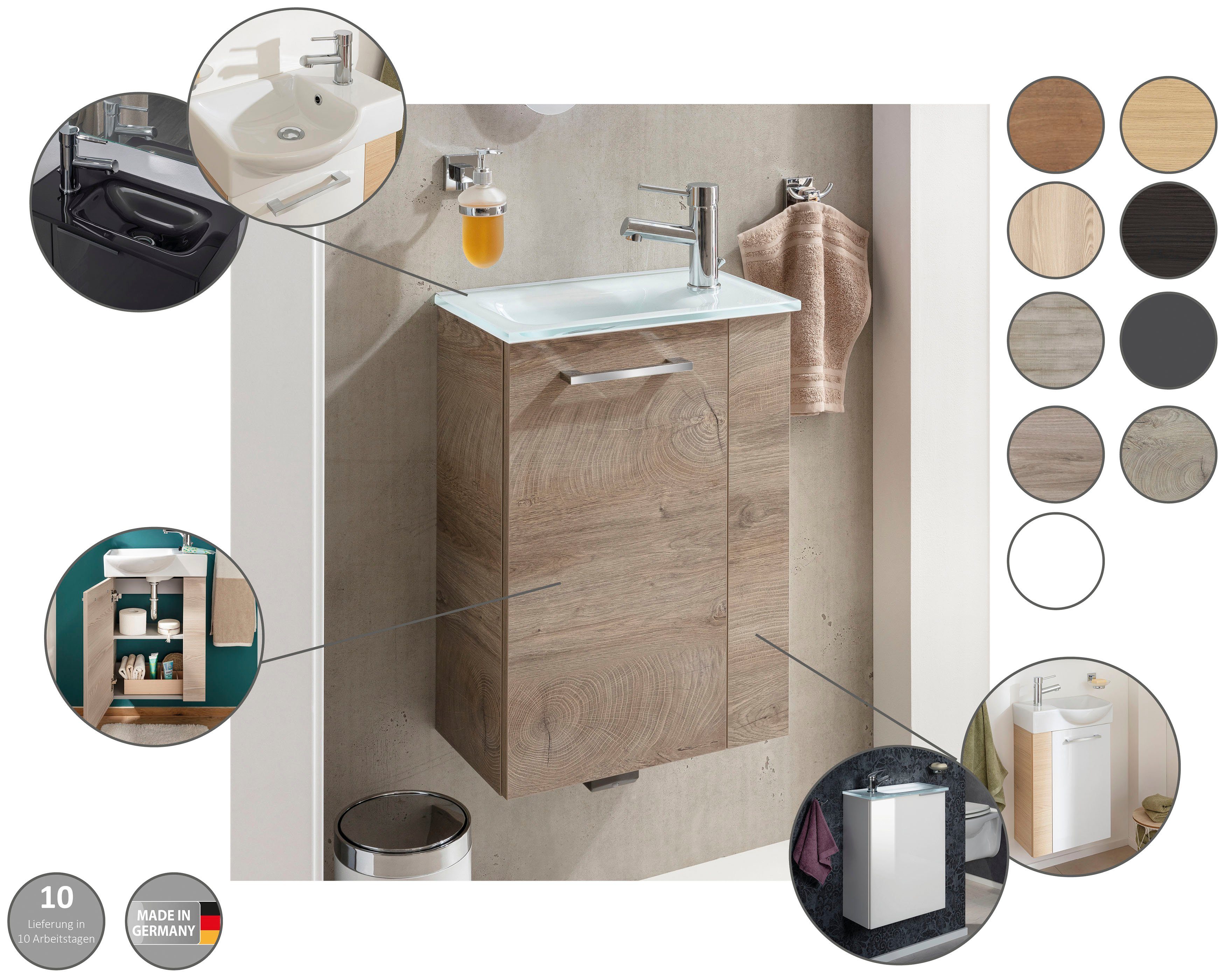 Badmöbel SBC 45 Waschbeckenunterschrank matt Anthrazit/Türen Gäste-WC, für FACKELMANN cm Glanz ca. | weiß Anthrazit Breite