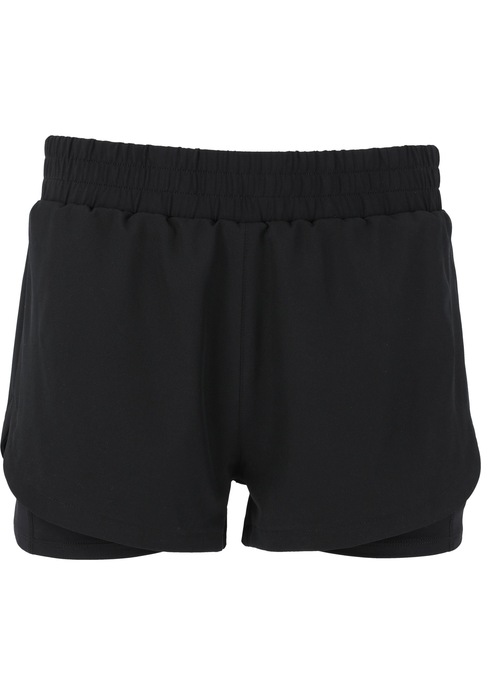 ENDURANCE praktischer schwarz Yarol Shorts 2-in-1-Funktion mit