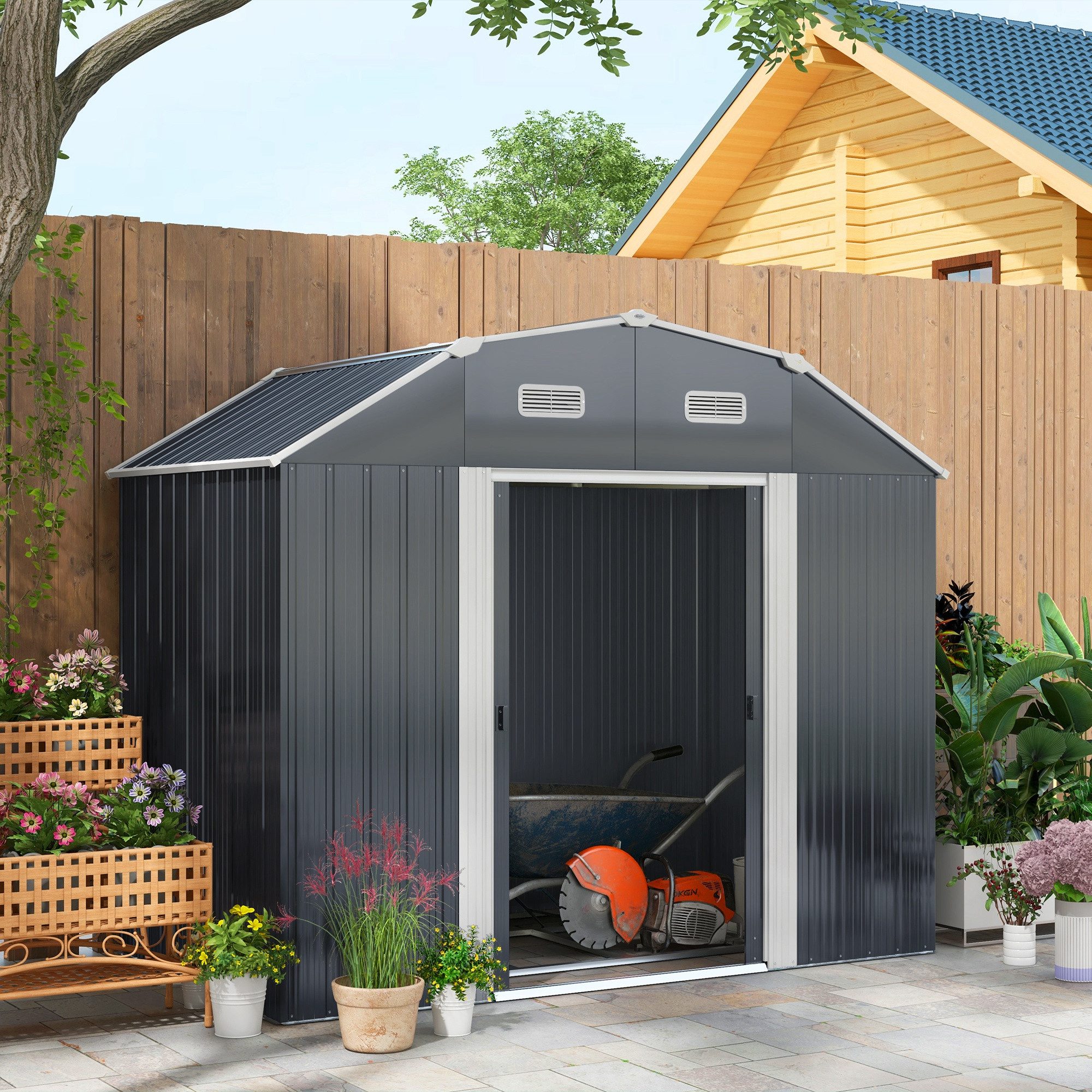 Outsunny Gerätehaus 2,7 m² Geräteschuppen mit günstig online kaufen