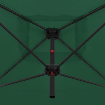 vidaXL Balkonsichtschutz Doppelsonnenschirm mit Stahlmast 250×250 cm Grün