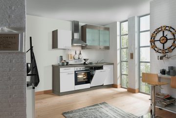 Kochstation Küchenzeile Trea, vormontiert, mit Vollauszug und Soft-Close-Funktion, Breite 220 cm