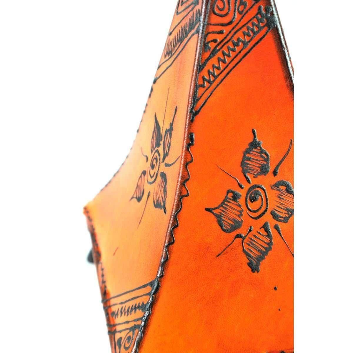 Pyramide Orange Orient ohne Lederlampe 35-38 SIMANDRA Stehlampe Leuchtmittel cm, marokkanische