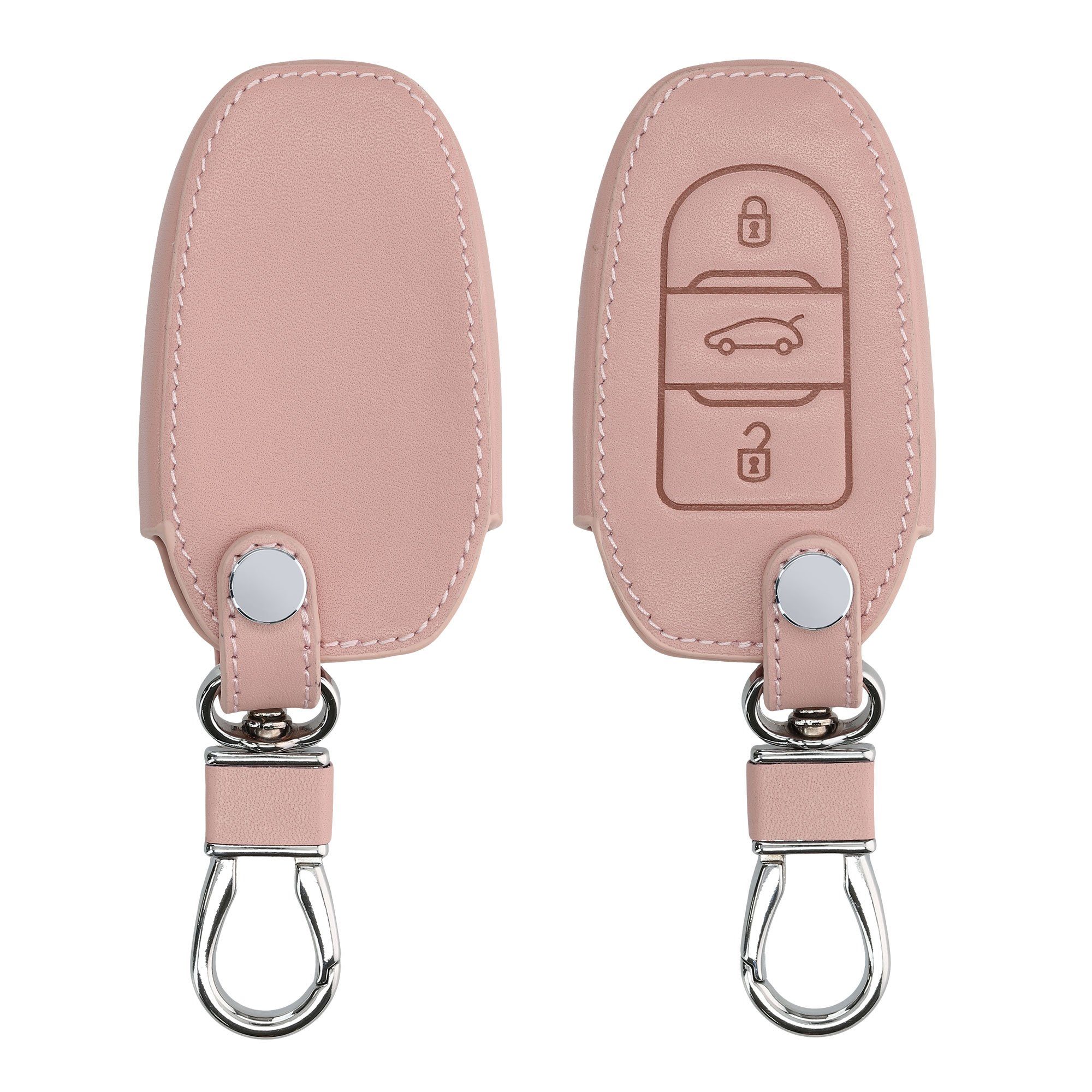 kwmobile Schlüsseltasche Autoschlüssel Kunstleder Hülle für Peugeot Citroen,  Schlüsselhülle Schlüssel Case Cover