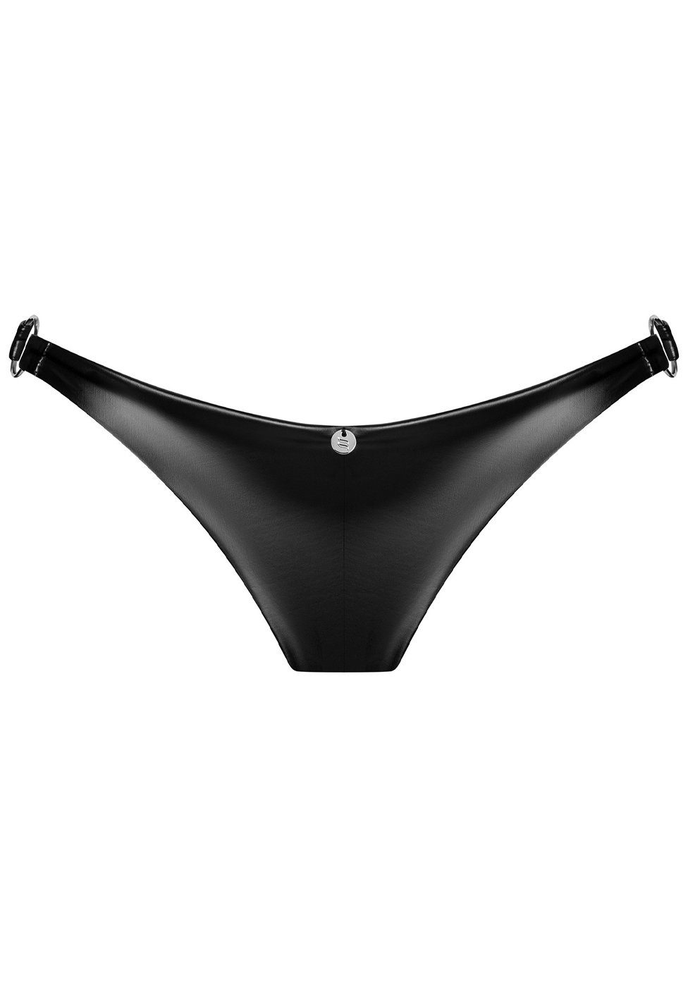 Slip Wetlook Slip mit Ringen - schwarz