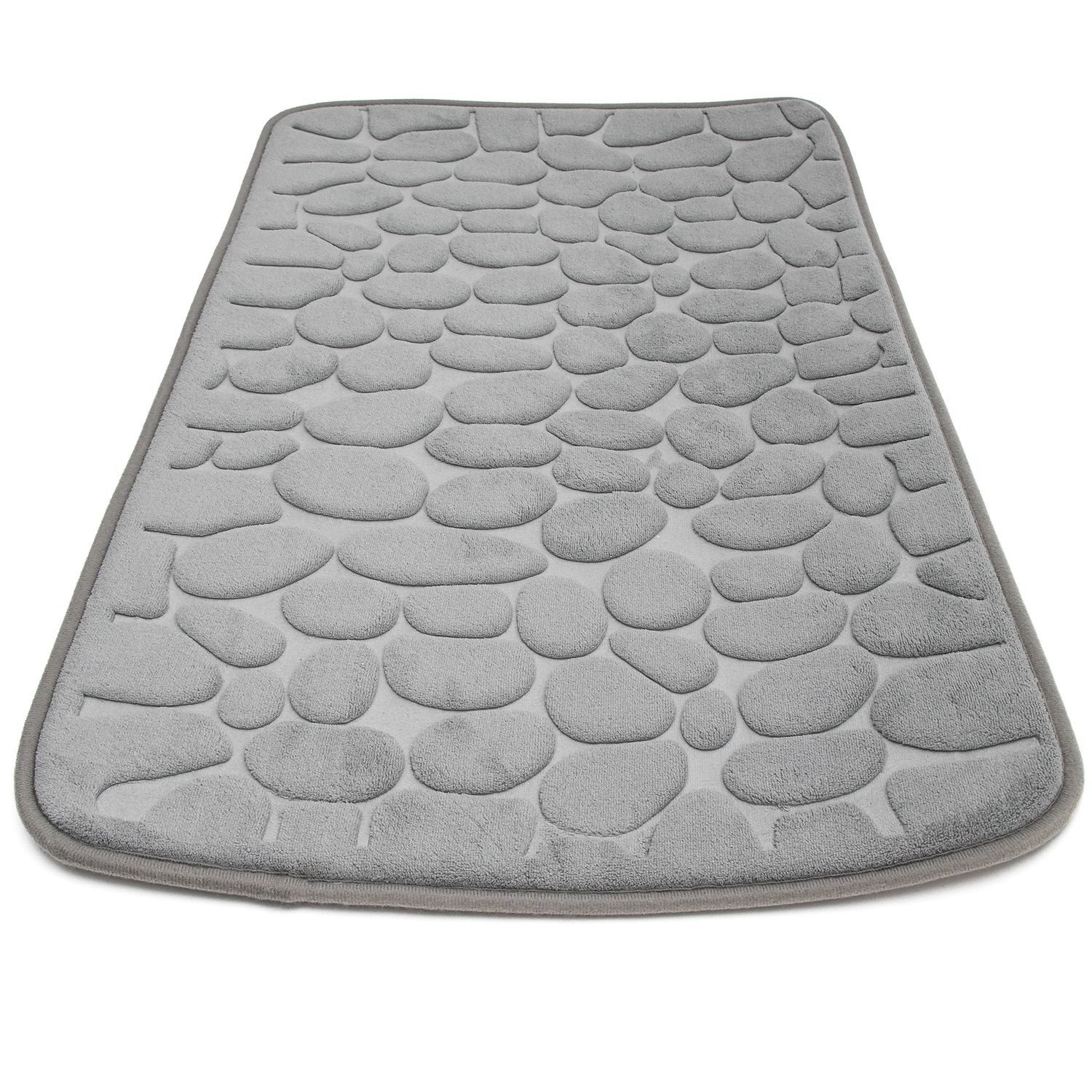 Intirilife Duschmatte, Höhe 1 mm, Polyester, Duschvorleger Badmatte mit Memory-Schaum für Bad und Waschküche 80x50