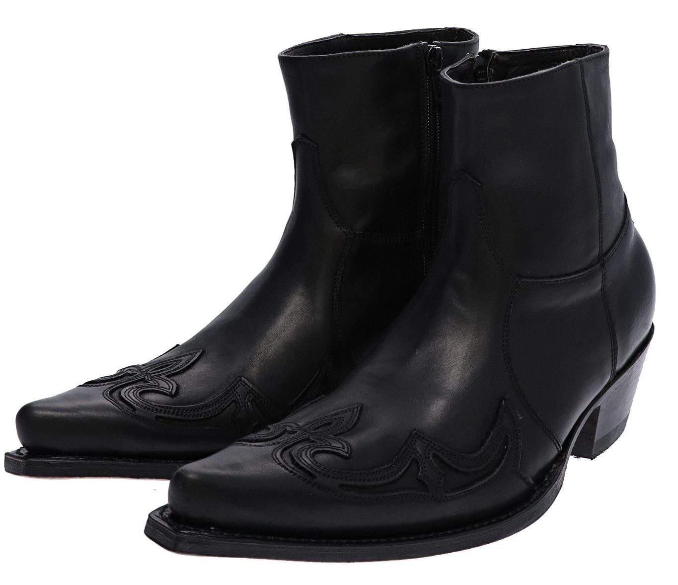 Sendra Boots JAVI 7783 Schwarz Westernstiefelette Rahmengenähte Westernstiefelette