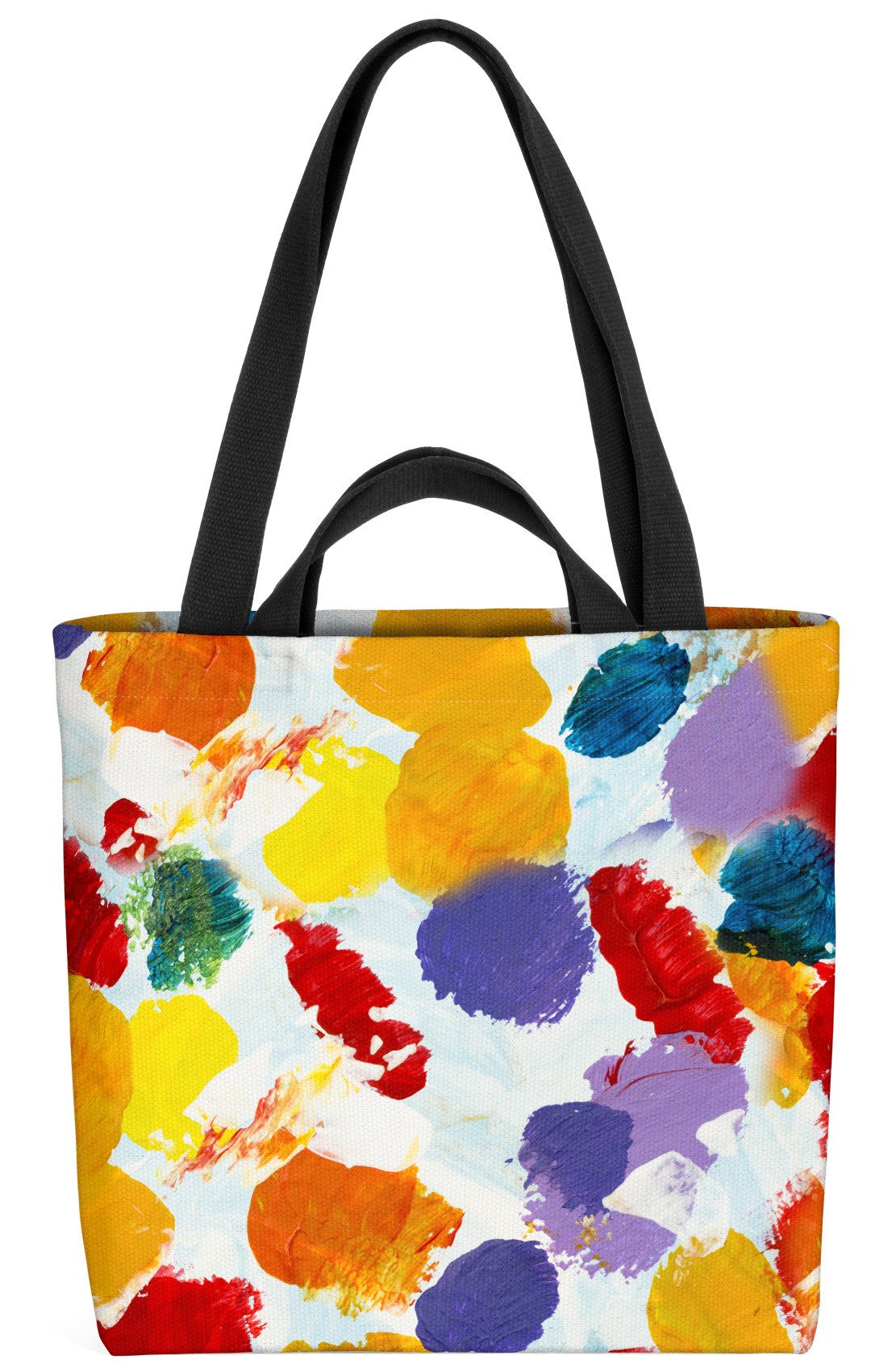 VOID Henkeltasche (1-tlg), Bunte Flecken Kunst Farben Malen Bunt Grafisch gemustert Muster Baste