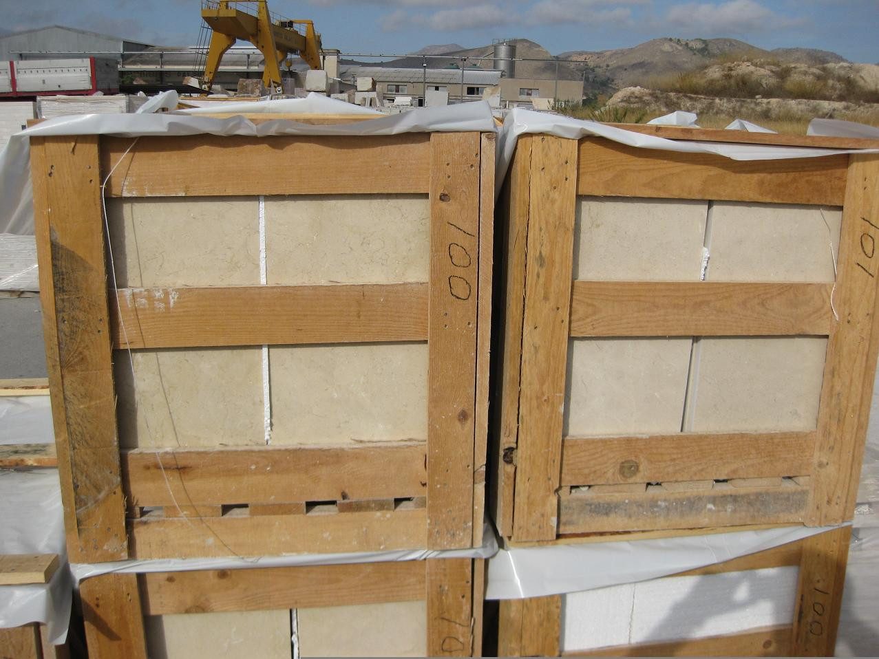 JVmoebel Bodenfliese Natursteinfliesen in Crema Weiß für Böden und Wände 10m², Weiß, Made in Europa