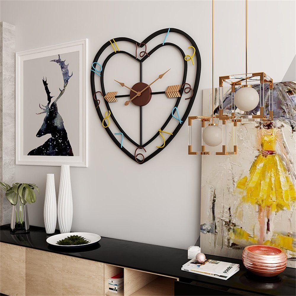 Wohnzimmer, Dekoration Wanduhr Wanduhr) Wanduhr Herzform digitale für Dekorative in exquisite (Stilvolle Wanduhr Wohnzimmer-Pendeluhr,