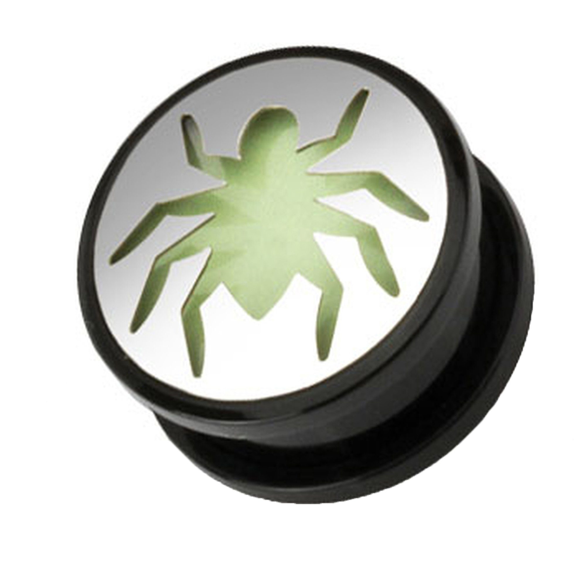 Kunststoff Taffstyle Plug Ohr Dark Spinne Spider Glow Schraubverschluß Ohrpiercing Piercing Schraub Tunnel Dark, Plug Glow Motiv Flesh