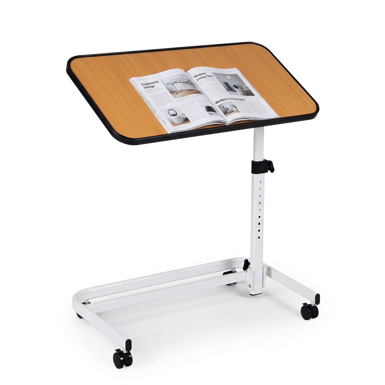 COSTWAY Beistelltisch (1-St), mobiler Betttisch auf Rollen, Sofatisch, 9 fach höhenverstellbar