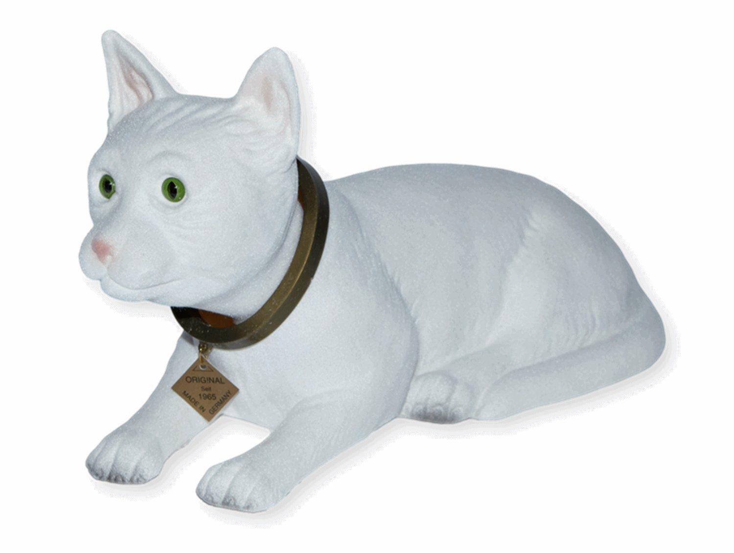 Rakso Oskar Schneider GmbH Tierfigur Wackelfigur Katze weiß groß H 19 cm Dekofigur mit Wackelkopf