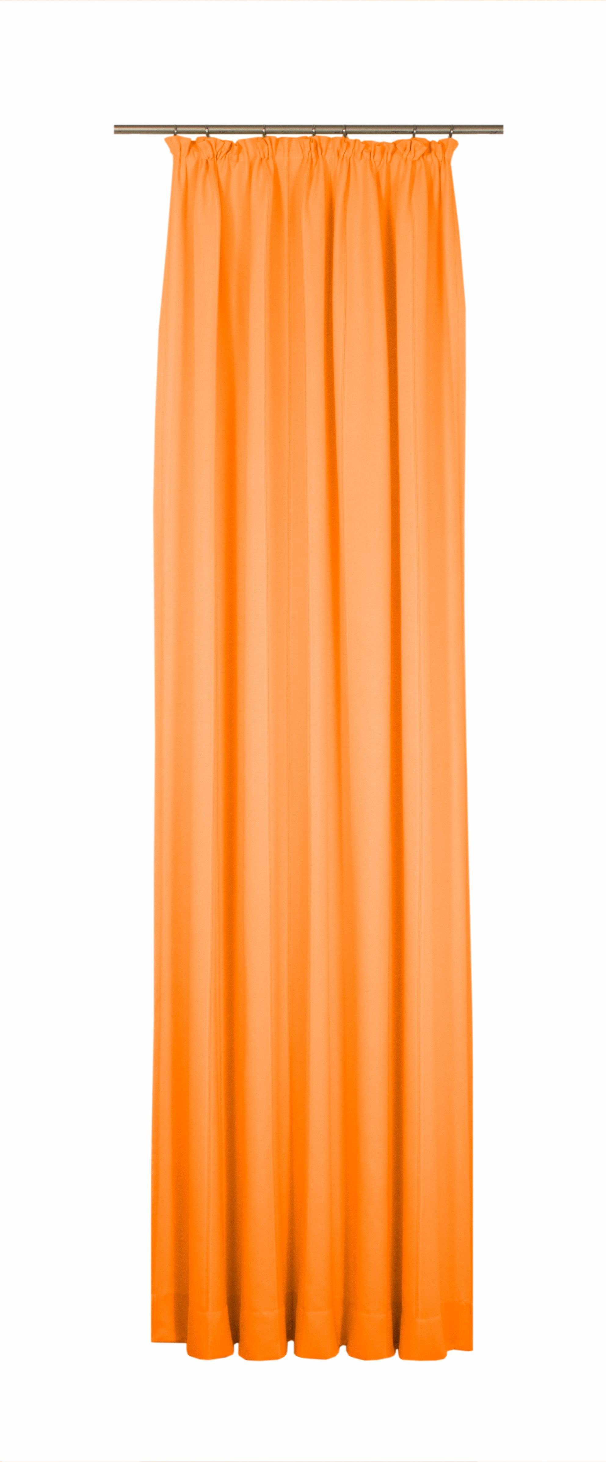 Vorhang Felsted, Wirth, Kräuselband (1 St), blickdicht, Jacquard orange | Fertiggardinen