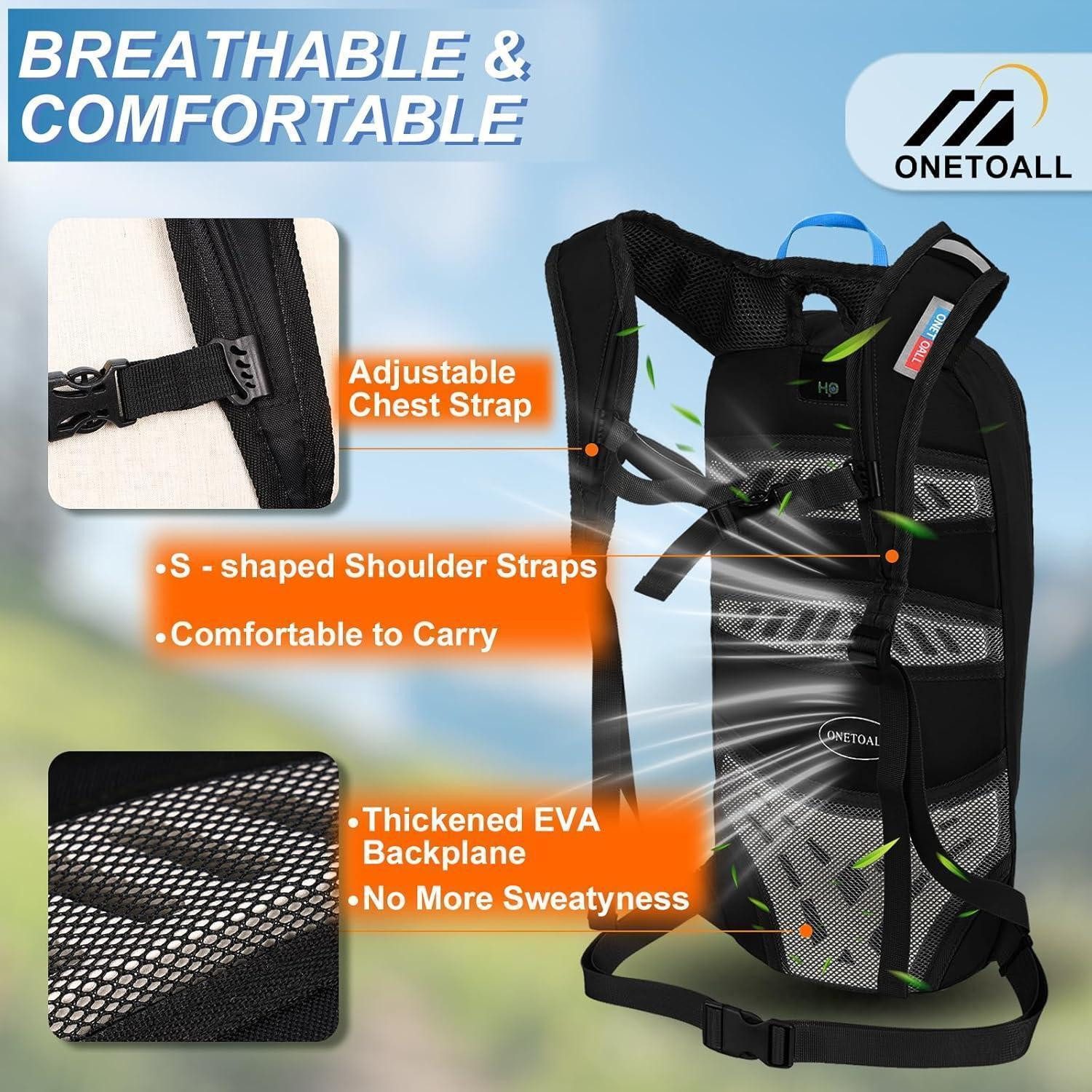 LuxusKollektion Fahrradrucksack Fahrradrucksack Trinkrucksack Wasserdicht Schwarz 6l mit Regenschutz