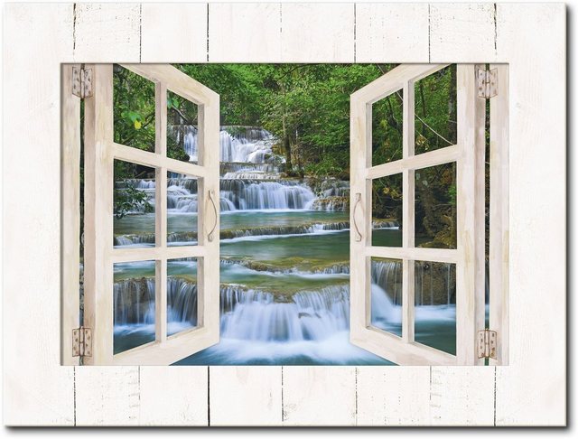 Artland Wandbild »Tiefen Wald Wasserfall -Thailand«, Fensterblick (1 Stück)-Otto