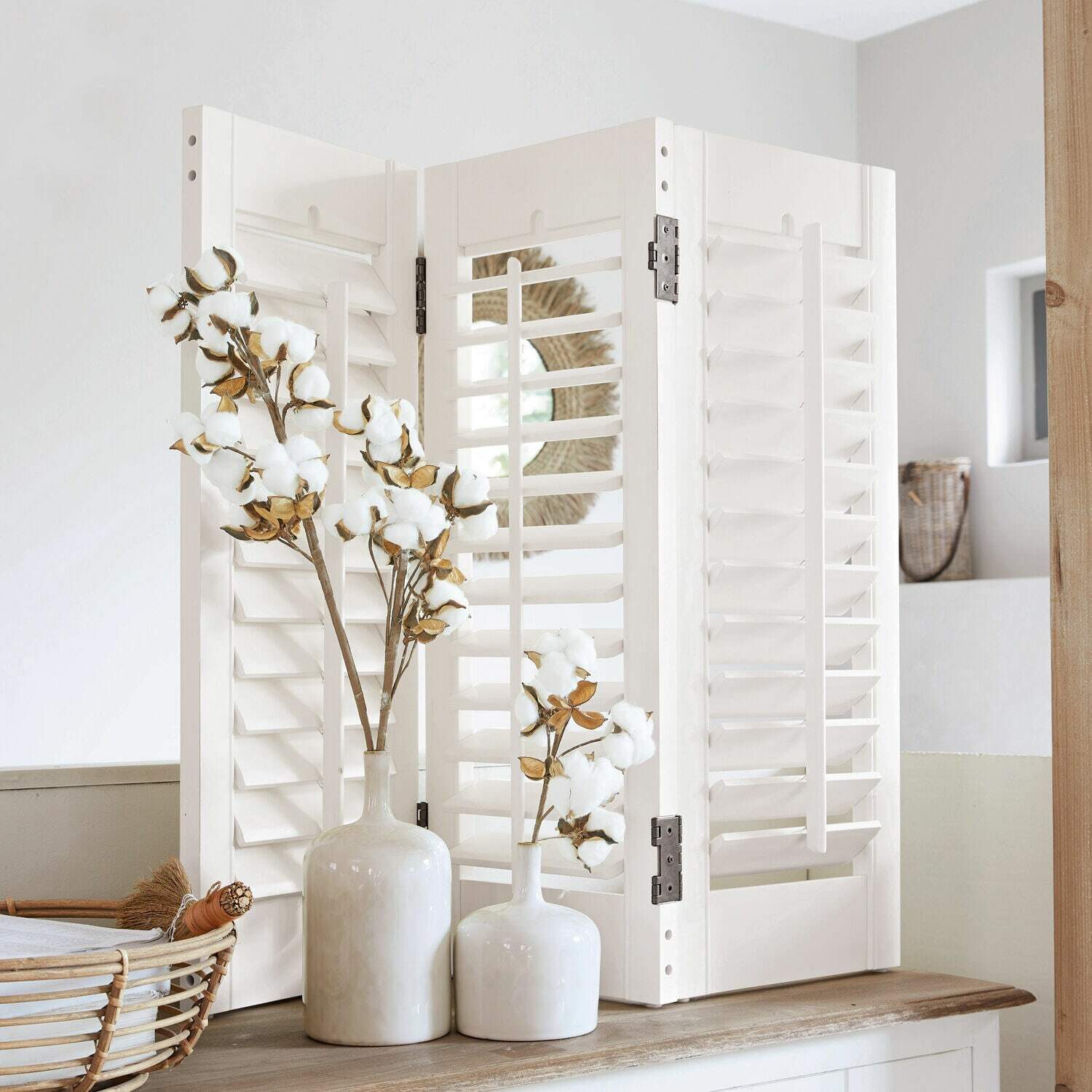Mirabeau Paravent Shutter Ventura weiß günstig online kaufen