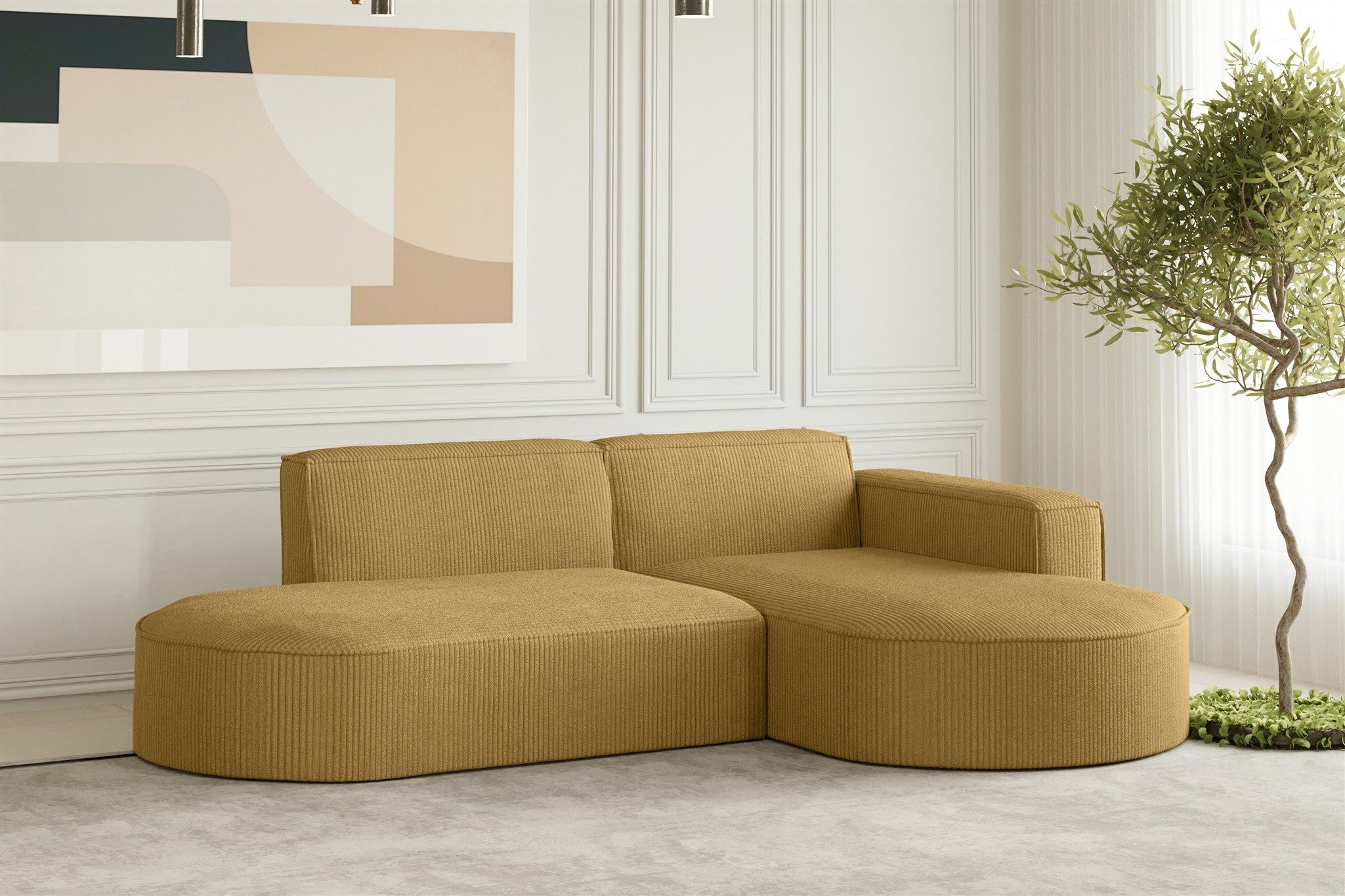 Fun Möbel Ecksofa Designersofa PALMA XS in Stoff Scala oder Noel, Auch mit Sessel erhältlich, Rundumbezug