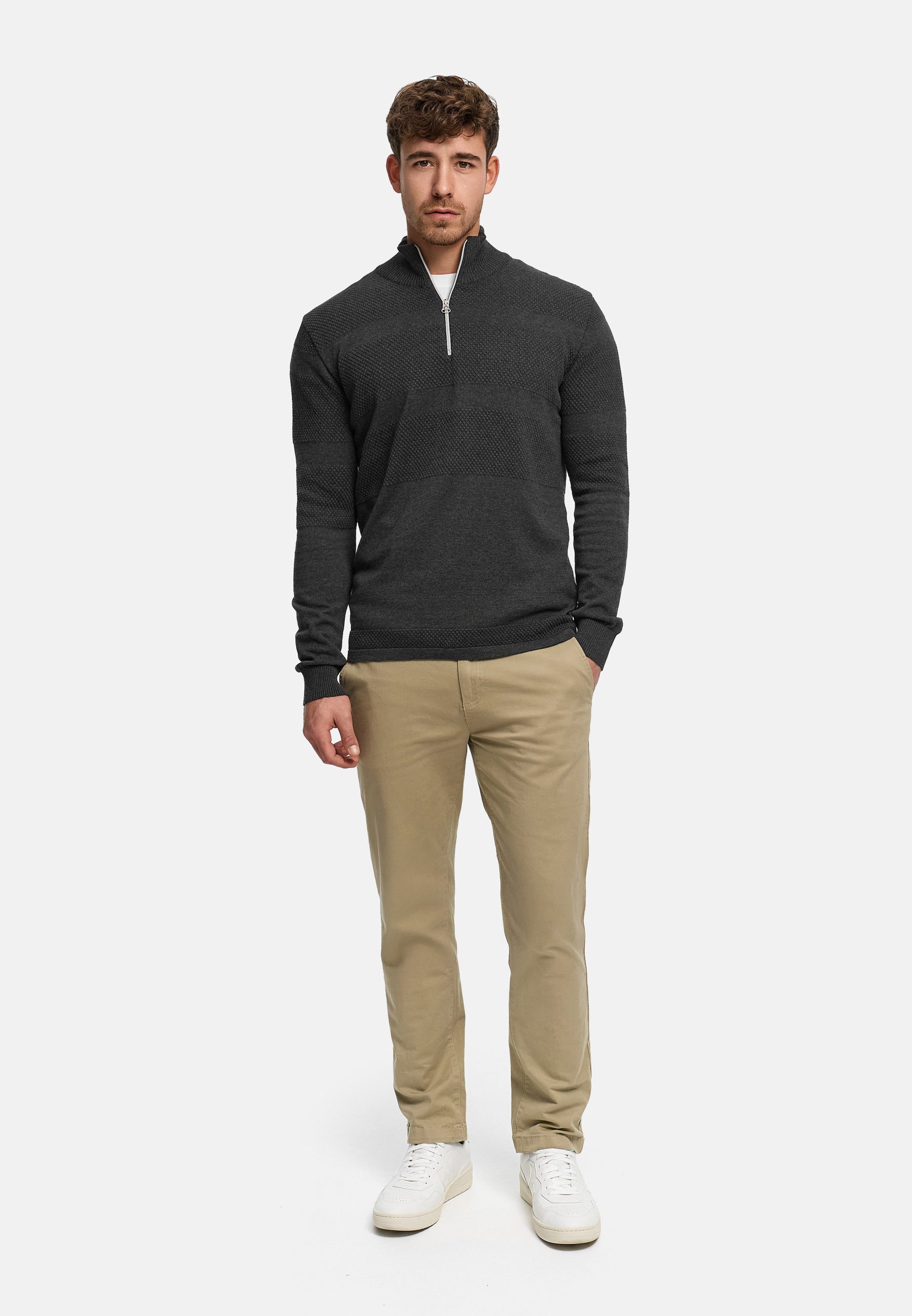 Kronstadt Strickpullover Herren KSHannes Half-Zip Pullover Herrenpullover aus hochwertigem Jaquard-Feinstrick
