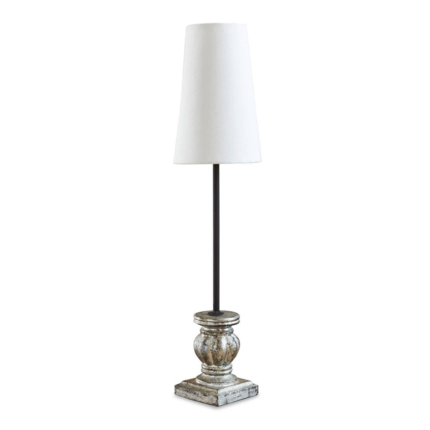 Mirabeau Tischleuchte Tischlampe Montgardin weiß/antiksilber günstig online kaufen