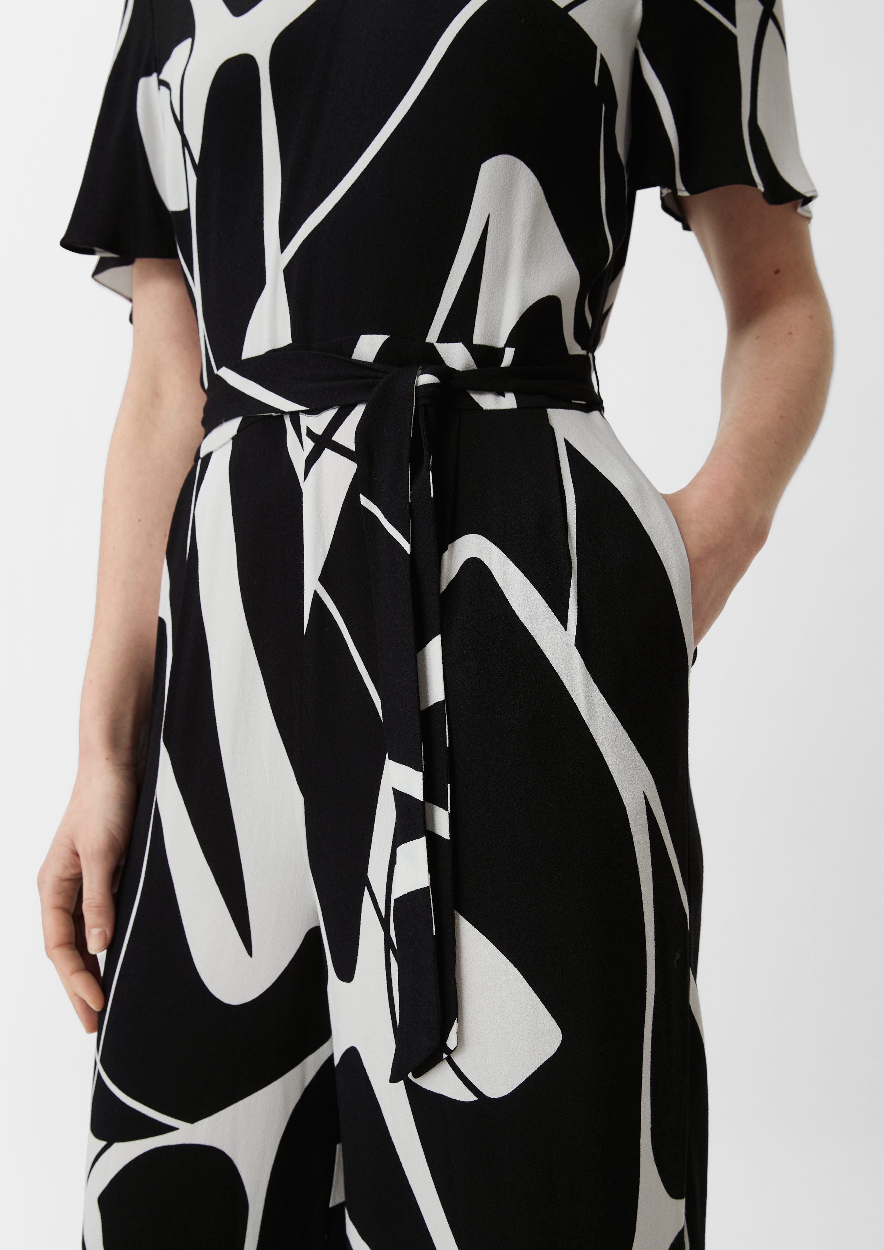 Comma Overall Overall mit Crêpestruktur Blende günstig online kaufen