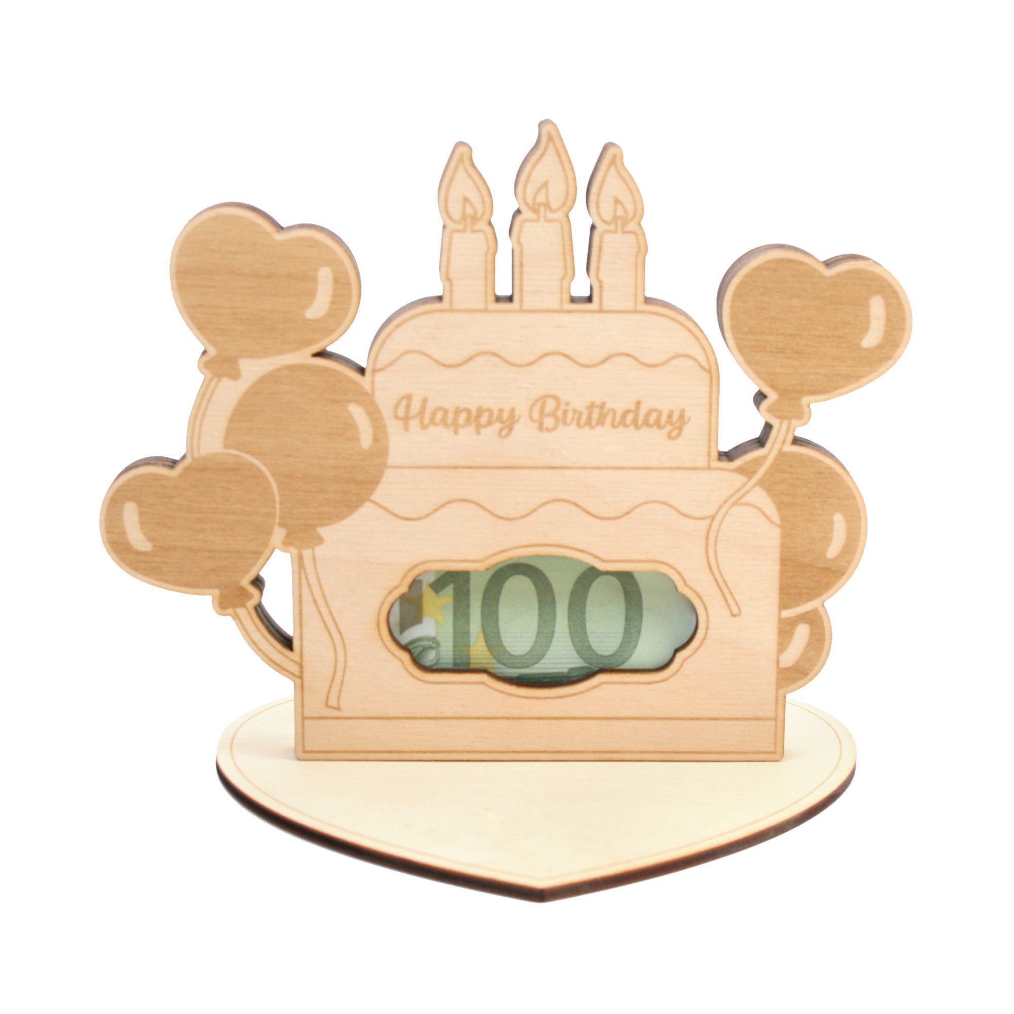 Kreative Feder Glückwunschkarte Geldgeschenk-Aufsteller für feierliche Anlässe, Originelle 3D Glückwunsch-Karte DIY aus Holz für Geldscheine