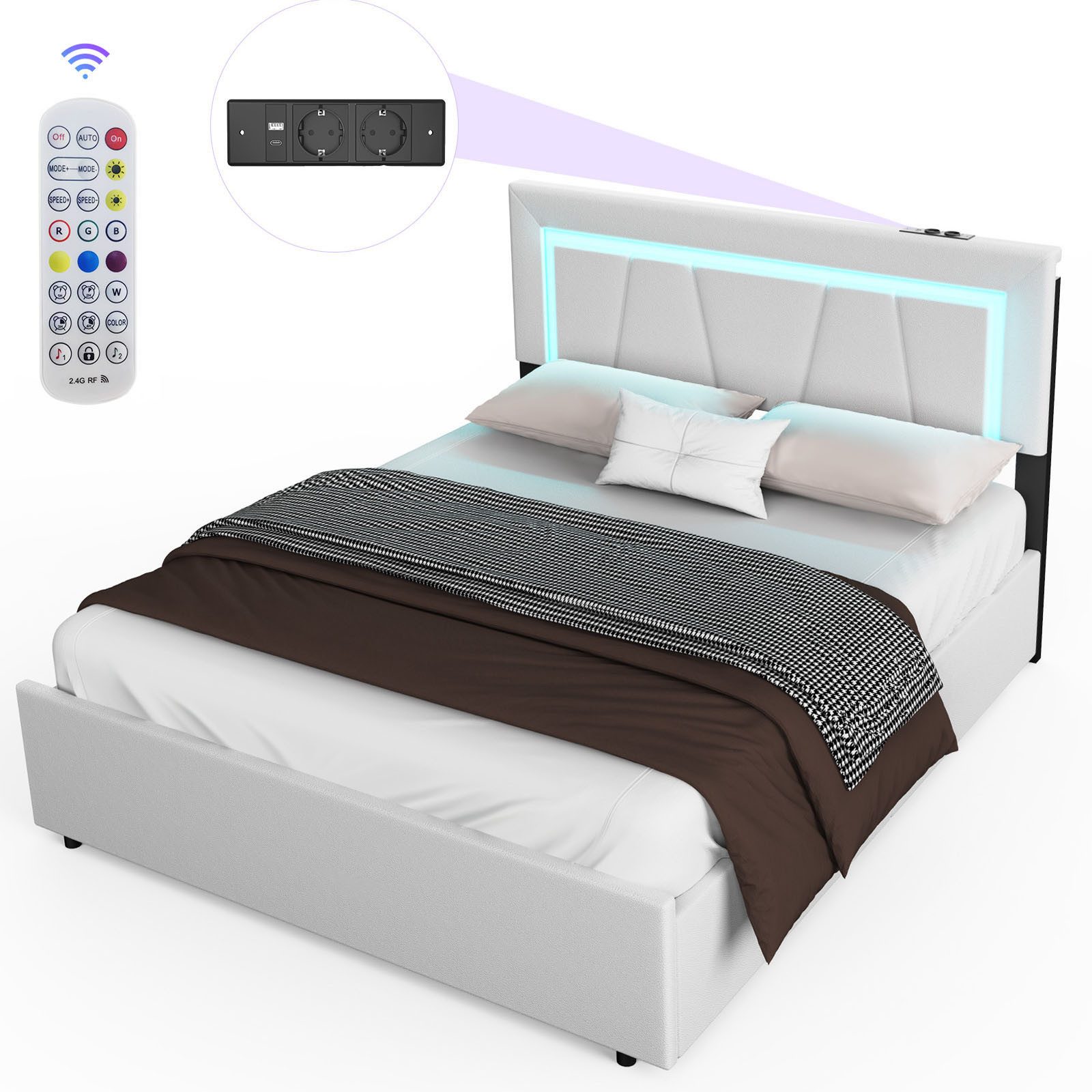 oyajia Polsterbett Doppelbett 140x200 cm mit günstig online kaufen