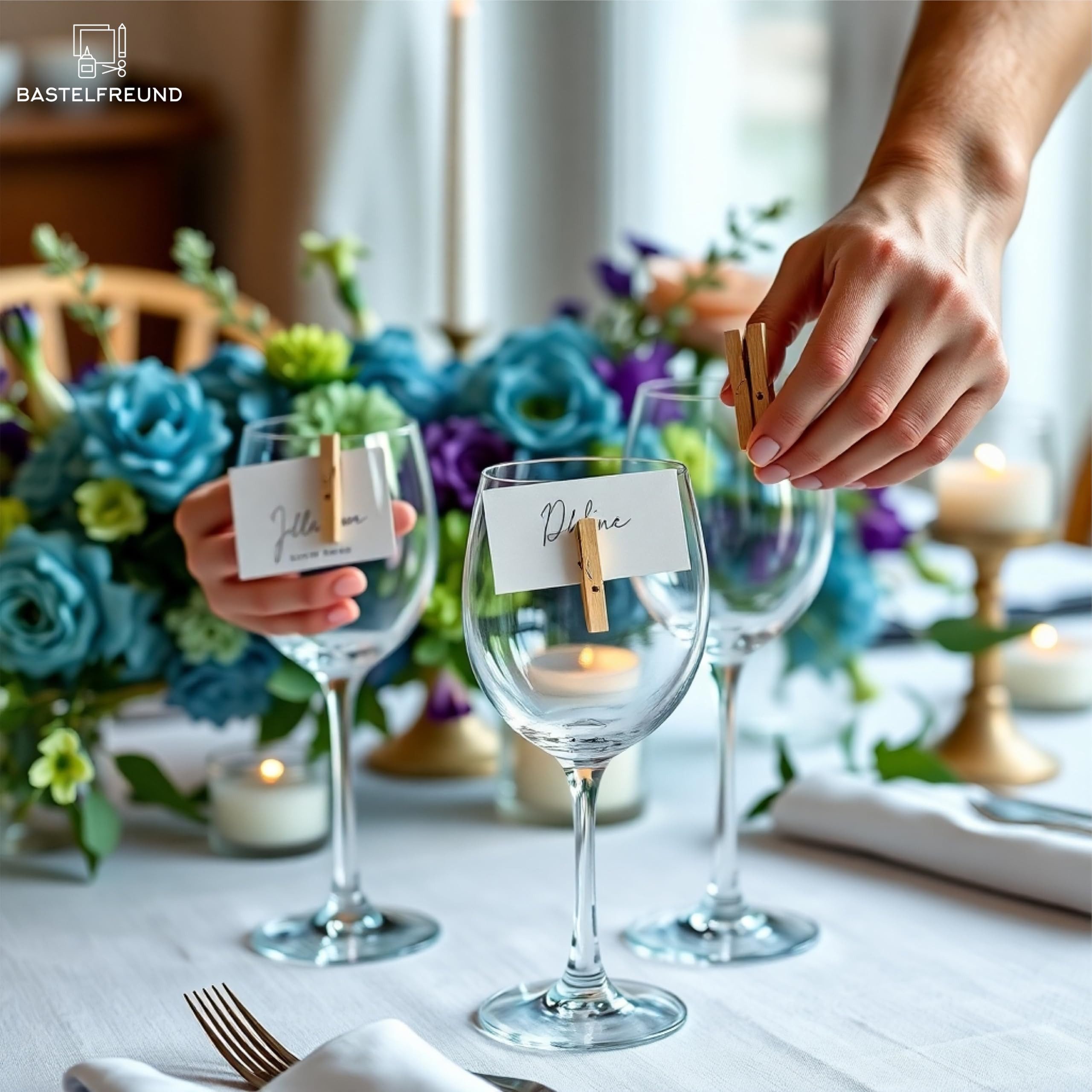 Bastelfreund® Kalender zum Selbstbasteln 100x Miniklammern 25 mm groß - Mini Holzklammer Basteln Fotohalter, aus Holz