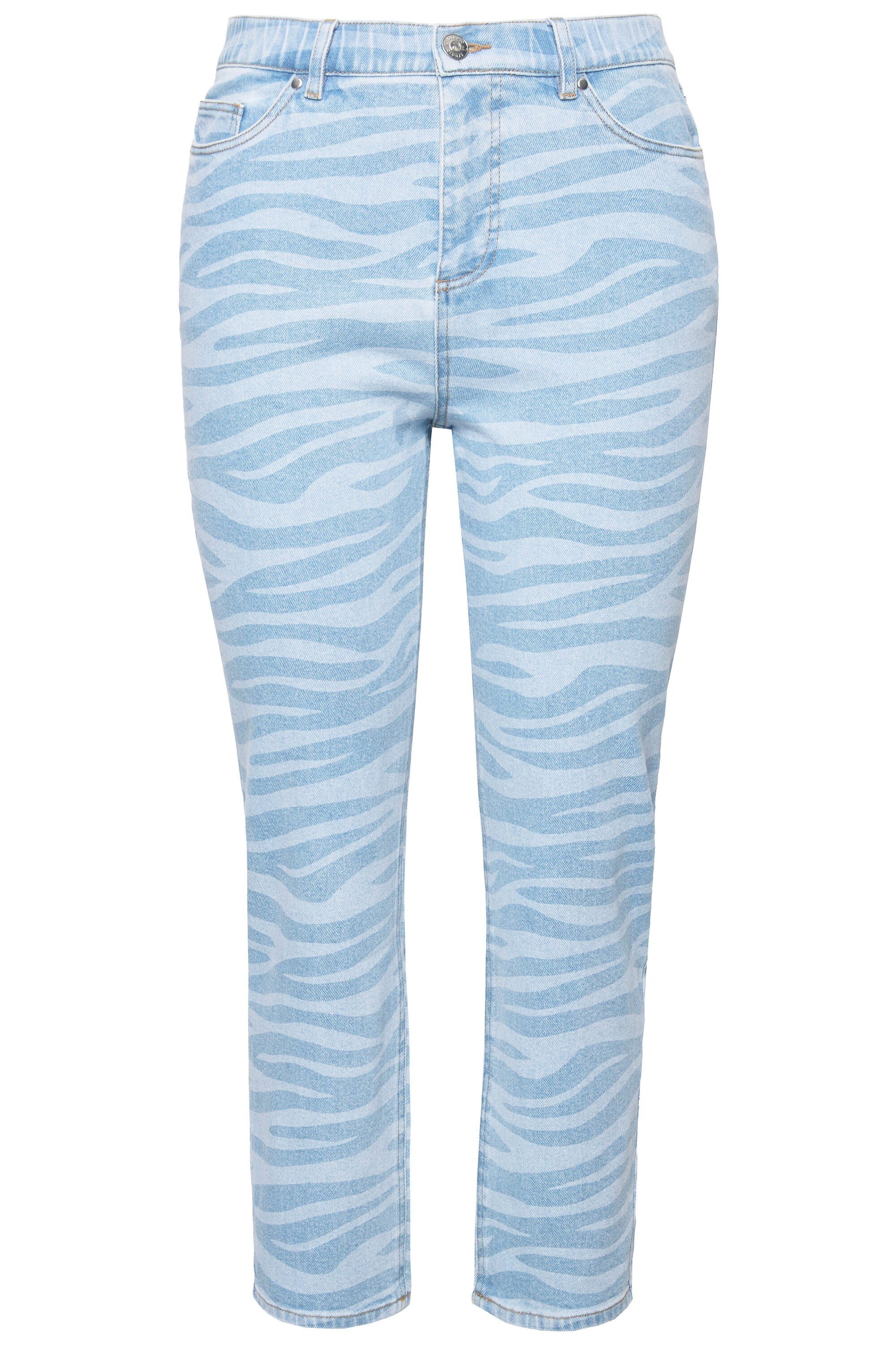 Studio Untold Regular-fit-Jeans Mom-Jeans Wide Legs Zebra-Print 5-Pocket günstig online kaufen