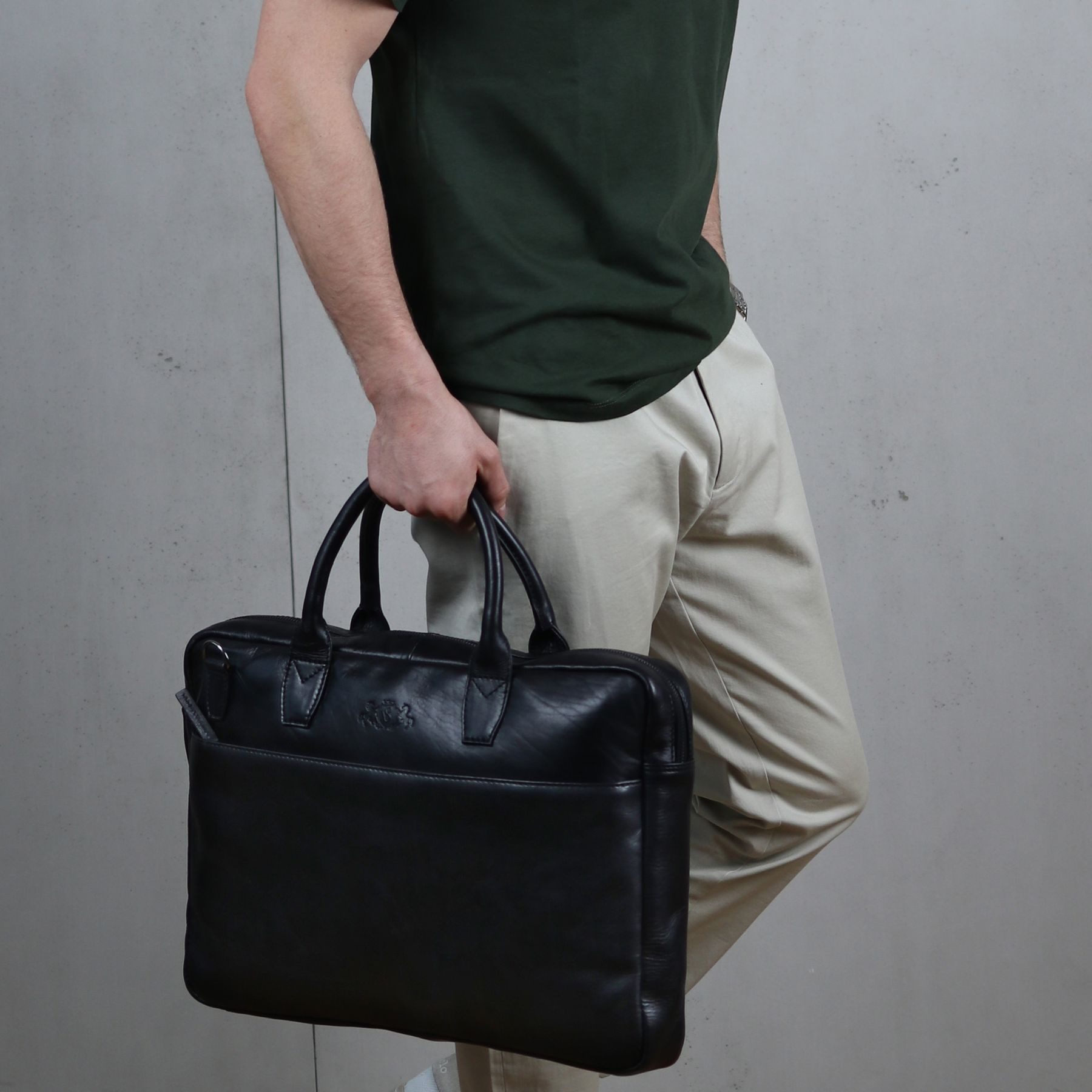 SID & VAIN Umhängetasche echt Leder Aktentasche 17 Zoll Laptop Fach schwarz (Echtleder Laptop Tasche BOSTON, Business Tasche Herren), Laptoptasche 17 Zoll Damen Herren, Arbeitstasche Umhängetasche schwarz