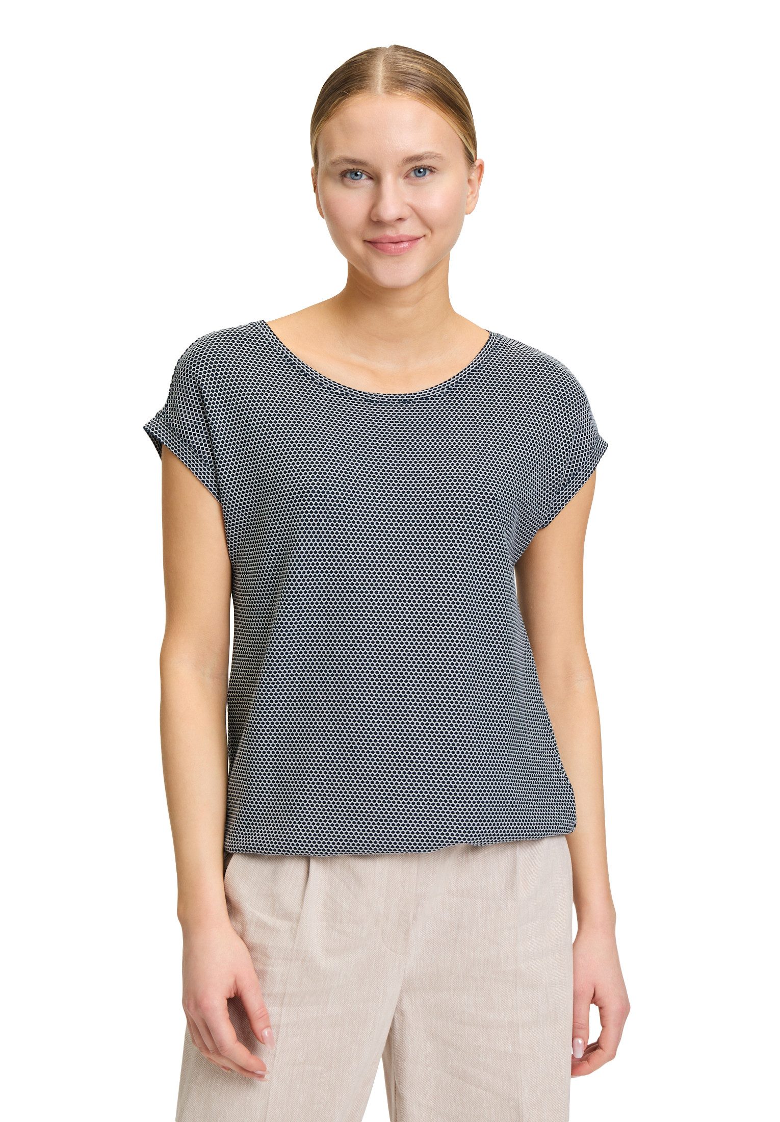 Kurzarmshirt Betty & Co Casual-Shirt mit Struktur
