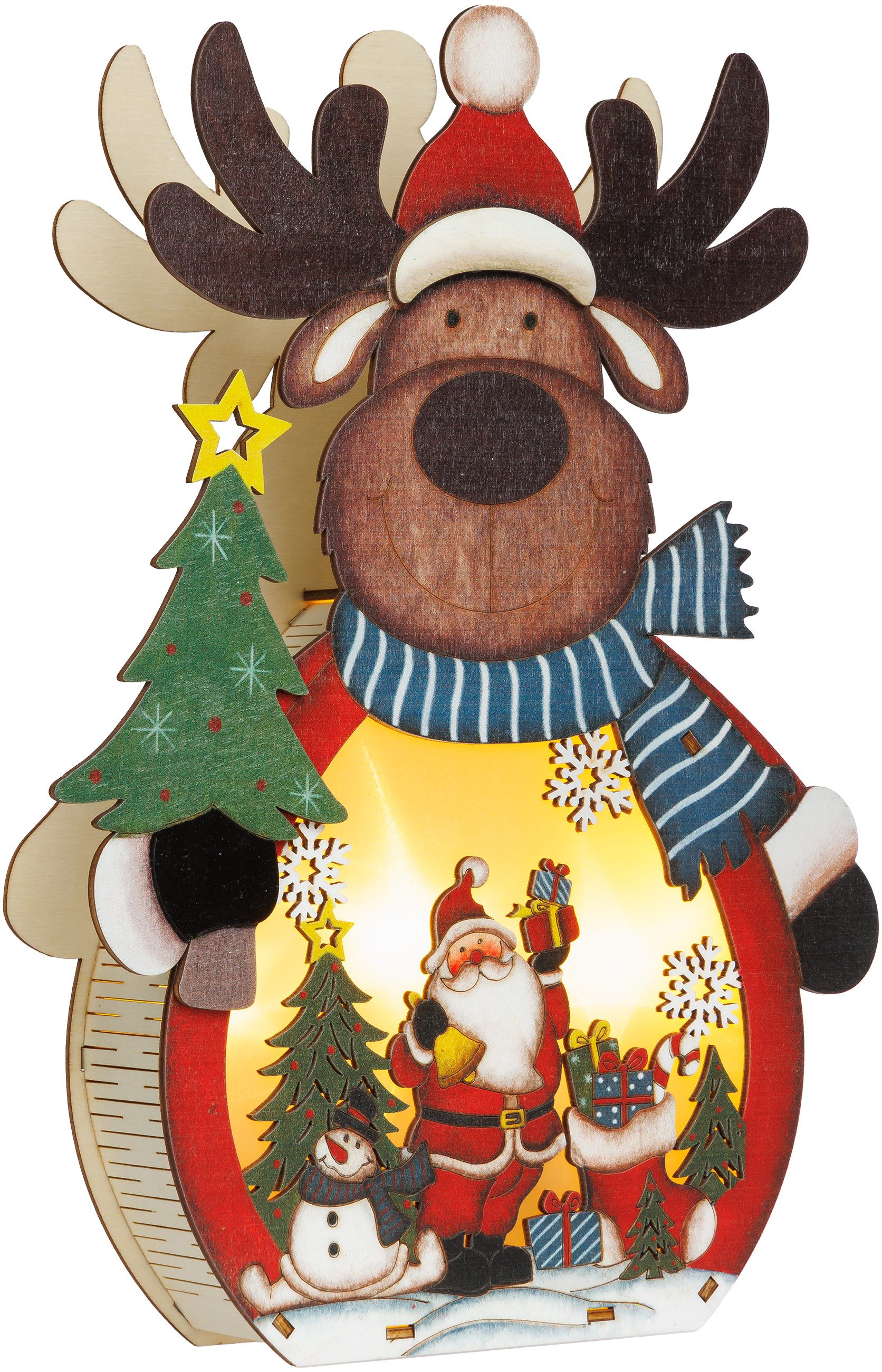 SIKORA Weihnachtsfigur DK01 LED XL Figur aus Holz Weihnachtsdeko Herbst-Winterdekoration – Bild 3 von 5